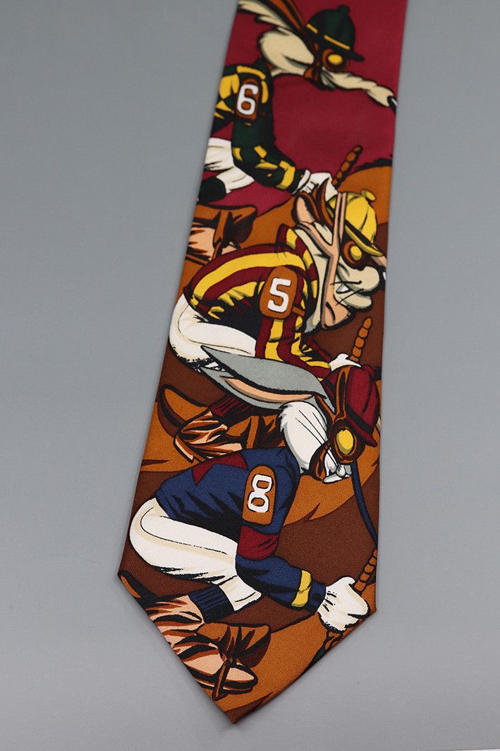 Warner Bros 1993 Bugs Bunny Horse Racing Tie Size ONE SIZE - 1 Thumbnail