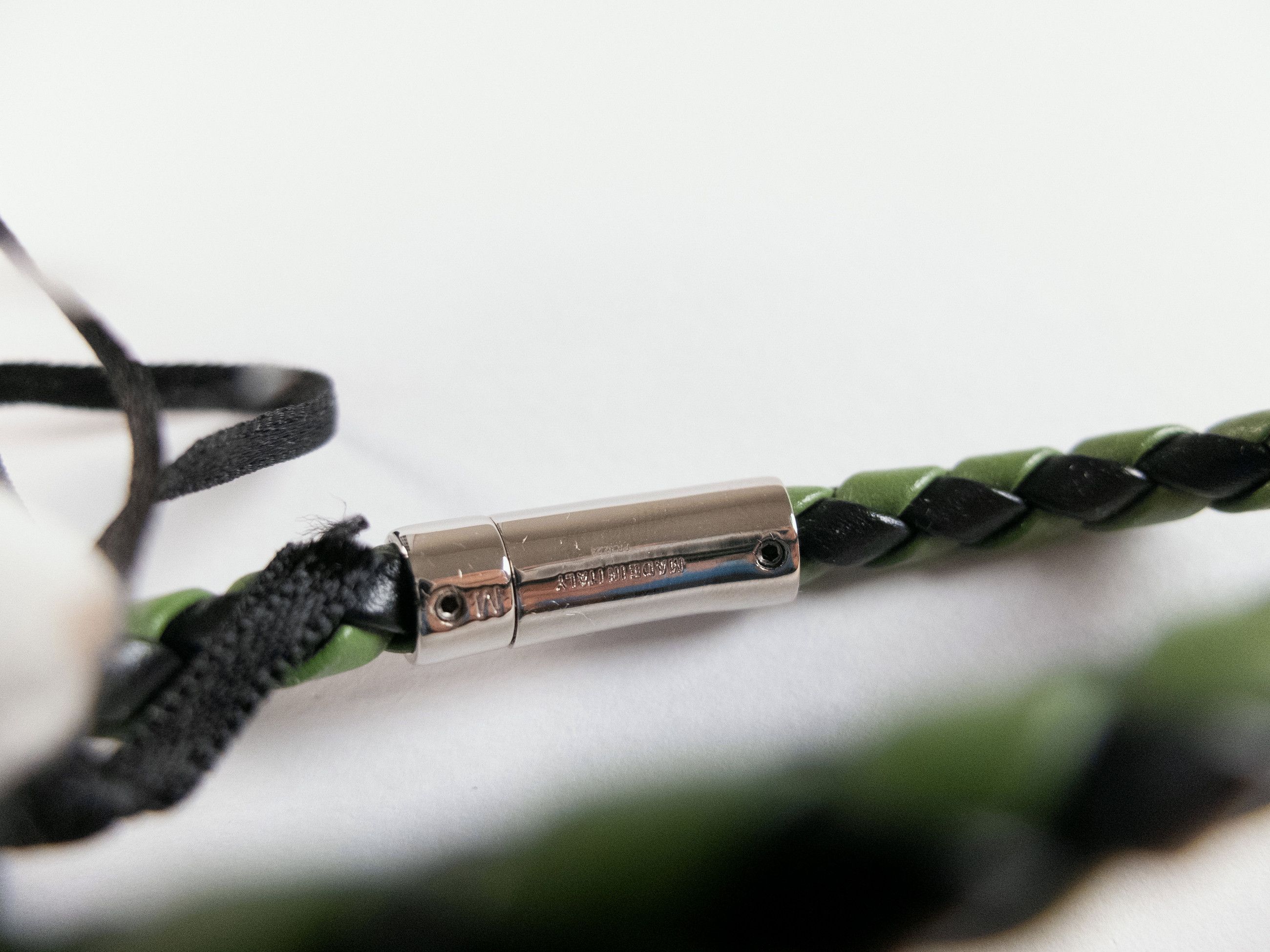 Fendi FENDI green & black woven leather bracelet Medium Size ONE SIZE - 6 Thumbnail