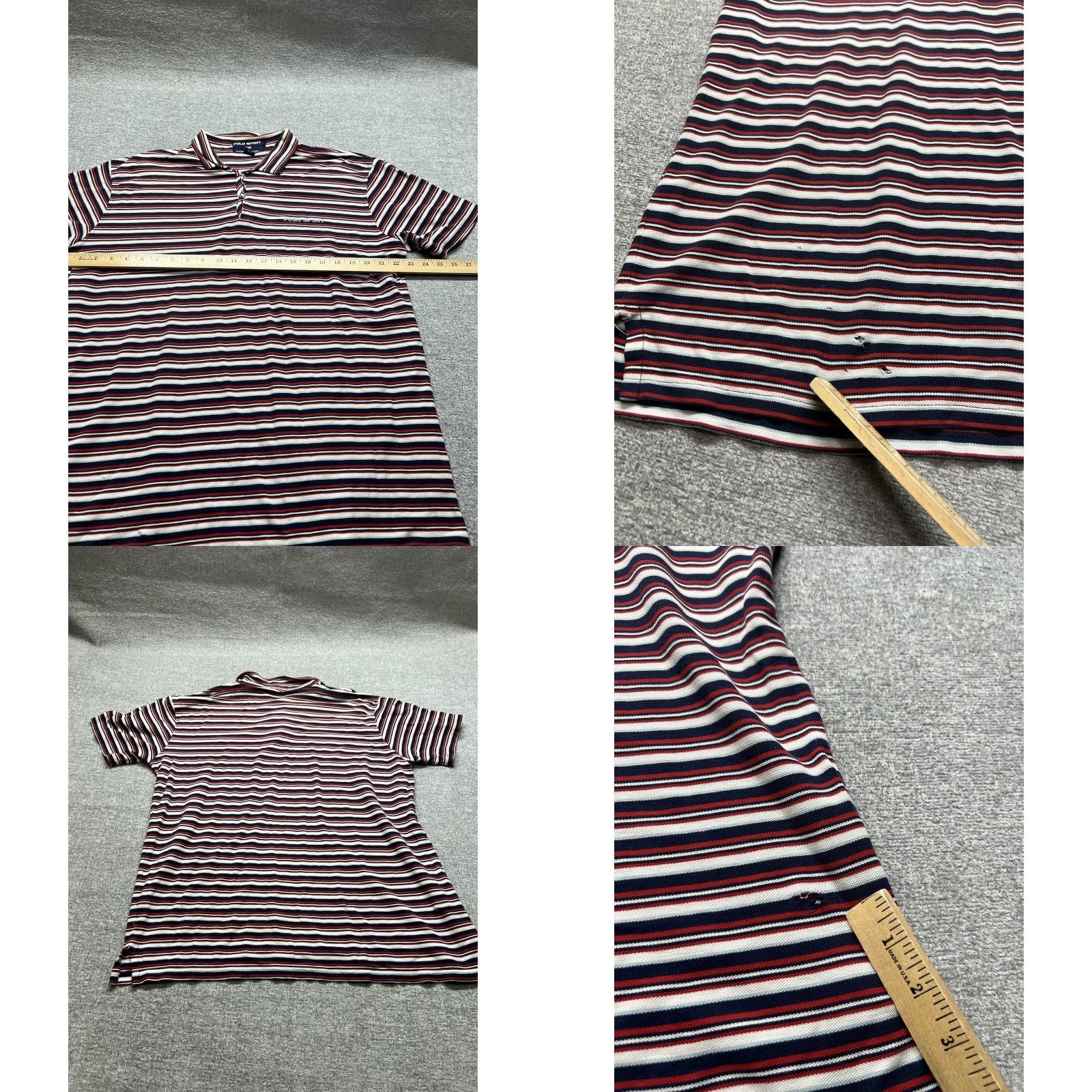 Ralph Lauren VINTAGE Polo Golf Sport Ralph Lauren Mens Extra Large Shirt Striped Red Pony Cotton Size US XL / EU 56 / 4 - 8 Thumbnail