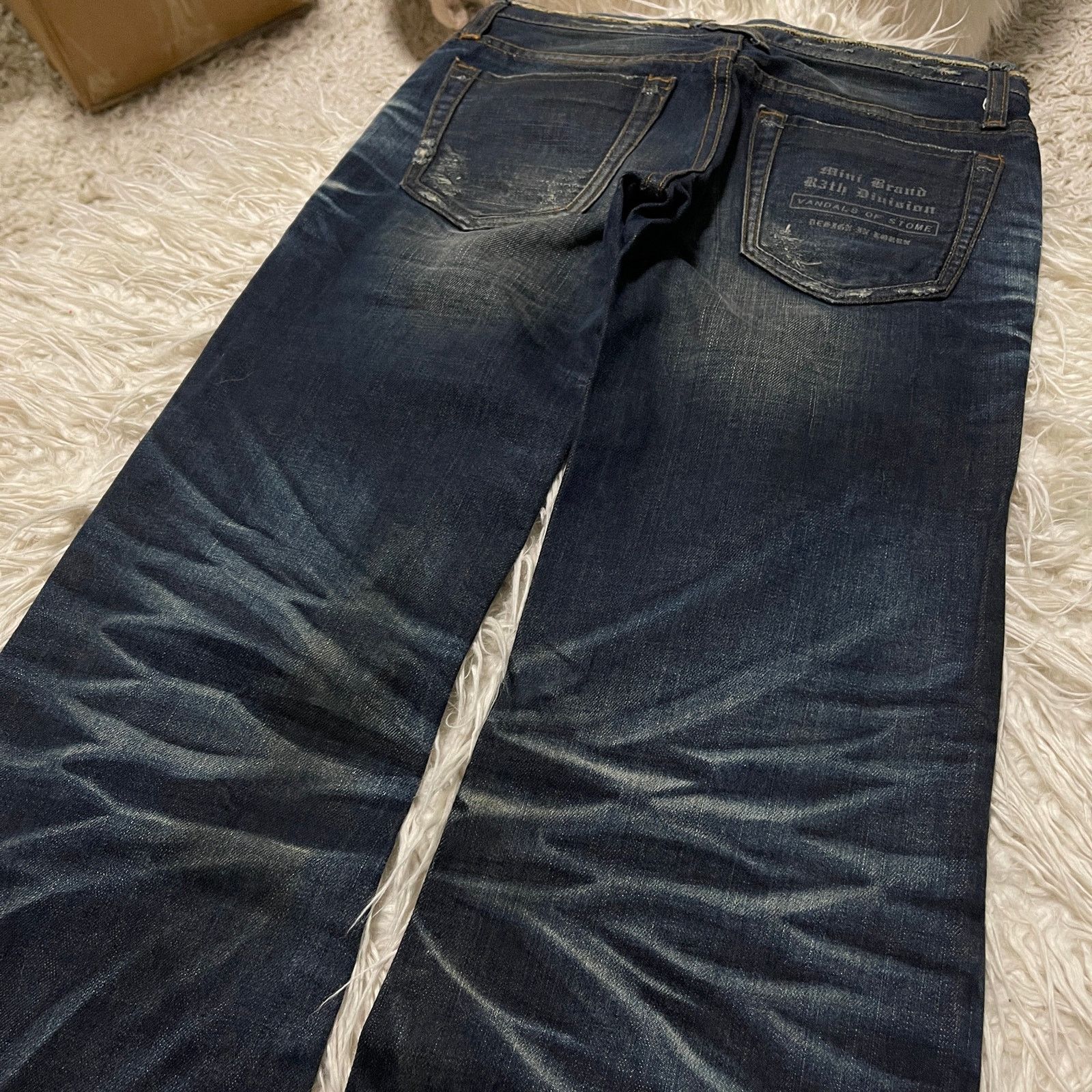 14th Addiction Vintage Japanese Brand Faded Wash Low-rise Denim Jeans Blue Size 29" - 6 Thumbnail