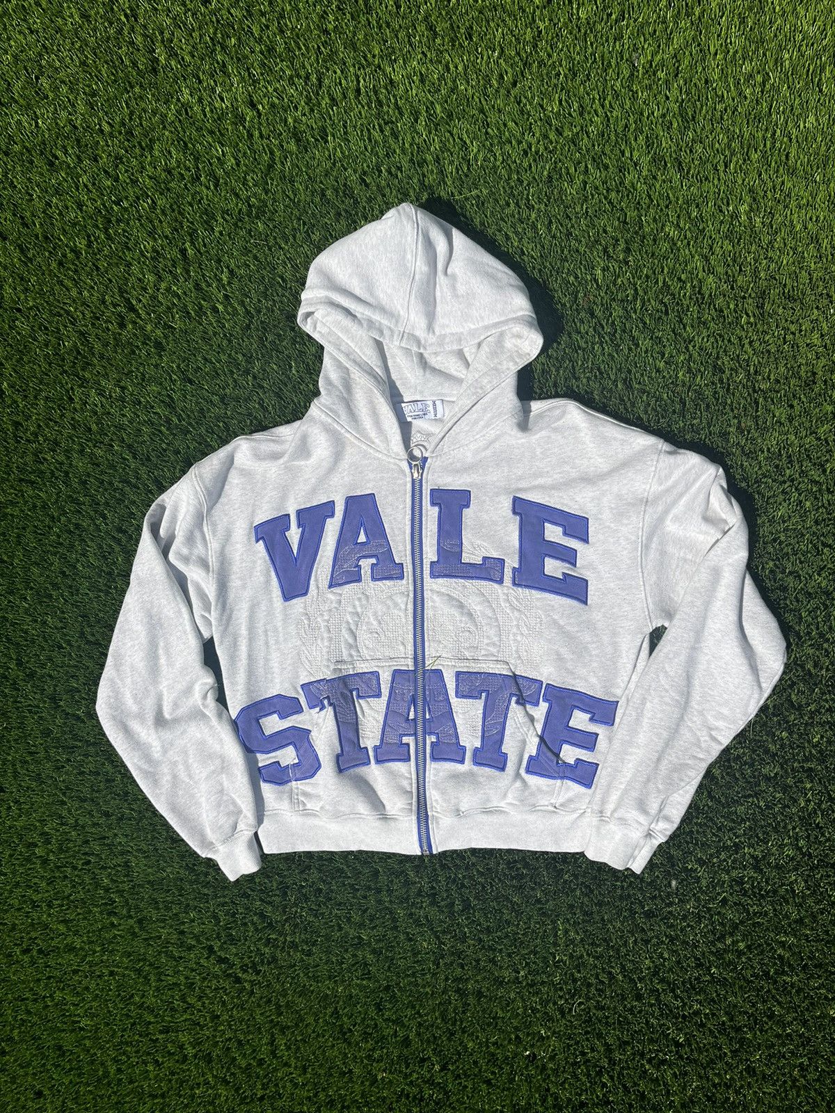 Vale Grey/Blue Vale state Hoodie men’s | Grailed