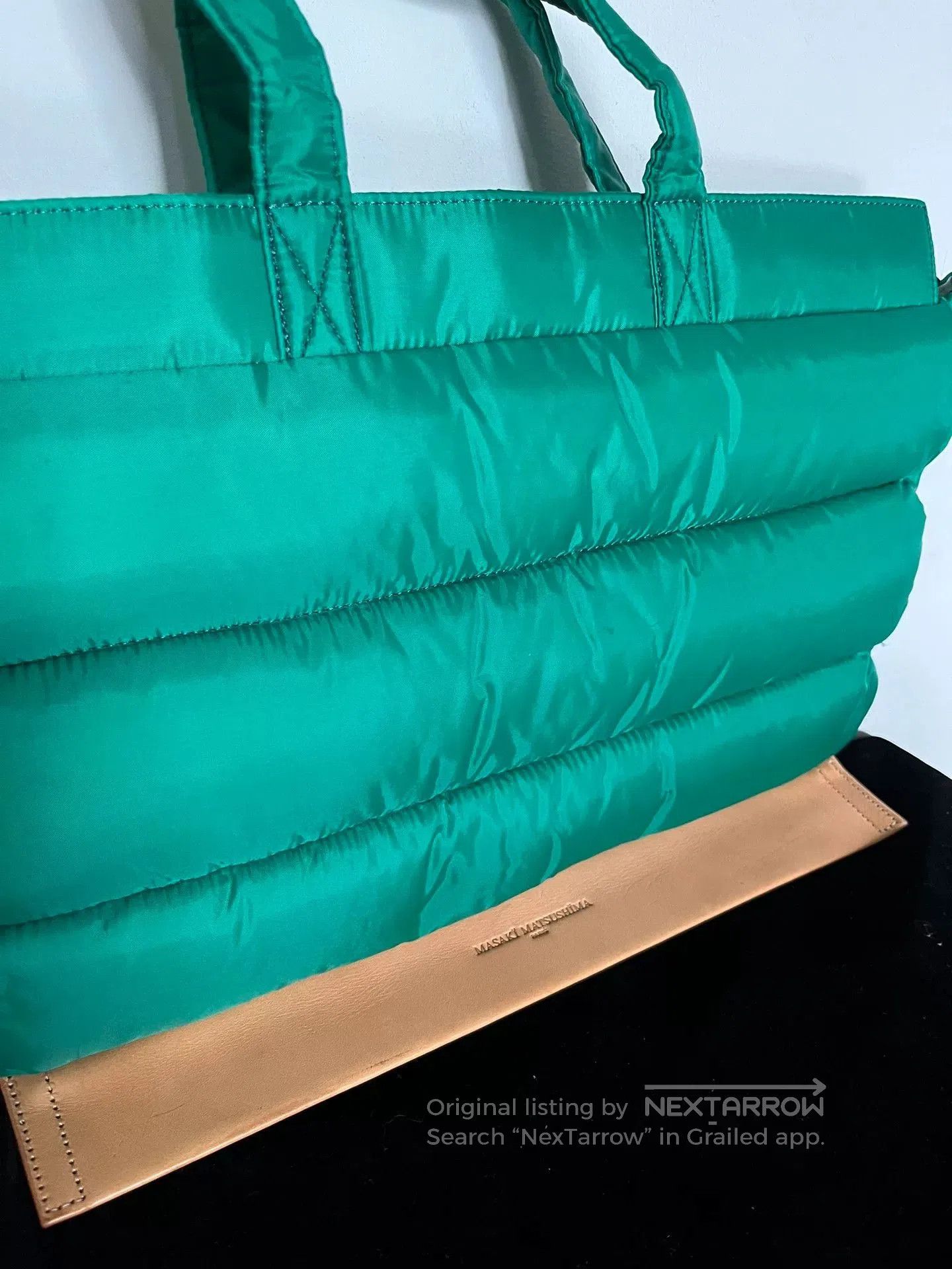 Masaki Matsushima Masaki Matsushima Green Padded Soft Tote. Size ONE SIZE - 3 Thumbnail