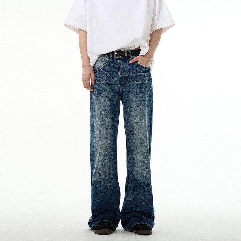 Japanese Brand × Jean Washed lightning pattern American vintage jeans y2k Size US 34 / EU 50 - 2 Thumbnail