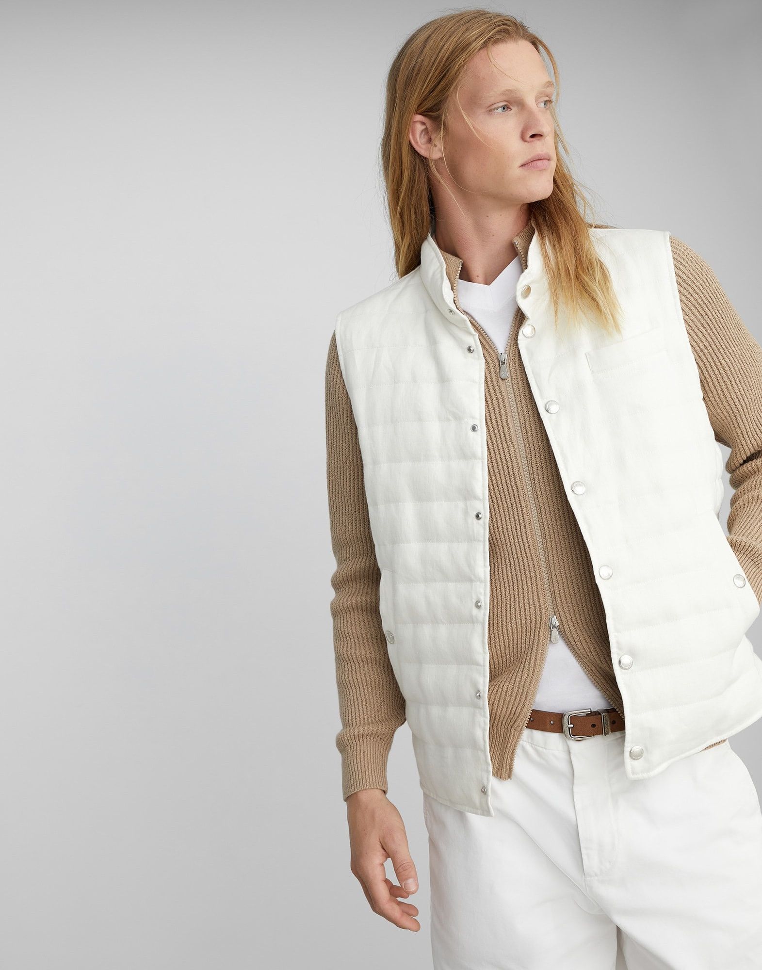 Brunello Cucinelli Wr Padded Vest in Open White Size US S / EU 44-46 / 1 - 5 Thumbnail