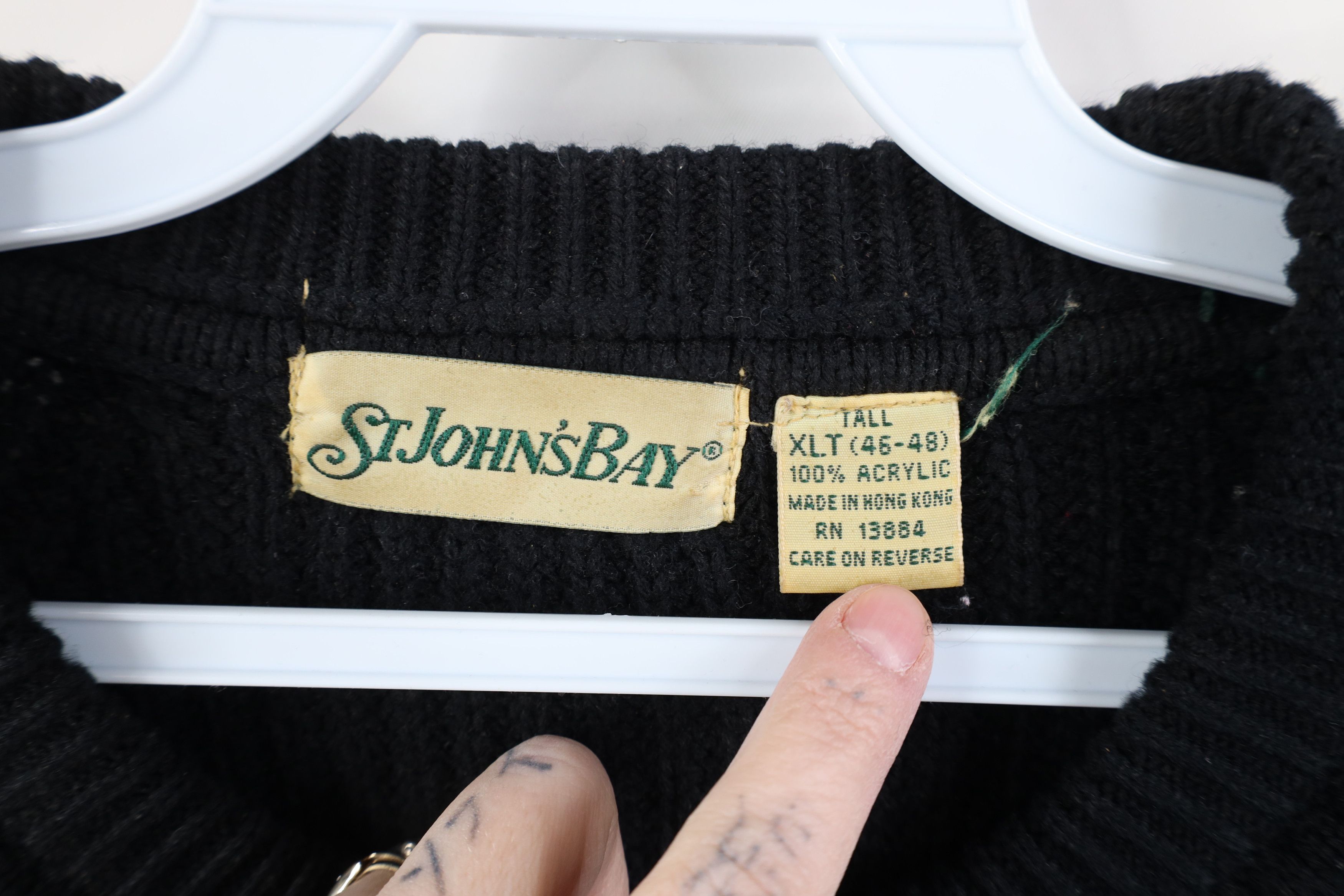 Vintage Vintage 90s Streetwear Chunky Ribbed Knit Sweater Black Size US XL / EU 56 / 4 - 4 Thumbnail