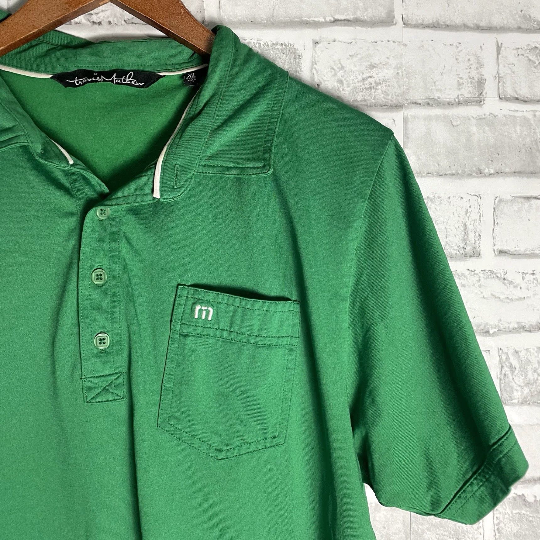 TravisMathew Travis Mathew Polo Shirt Mens XL Green SKI Athletic Stretchy Polo Shirt Size US XL / EU 56 / 4 - 2 Thumbnail