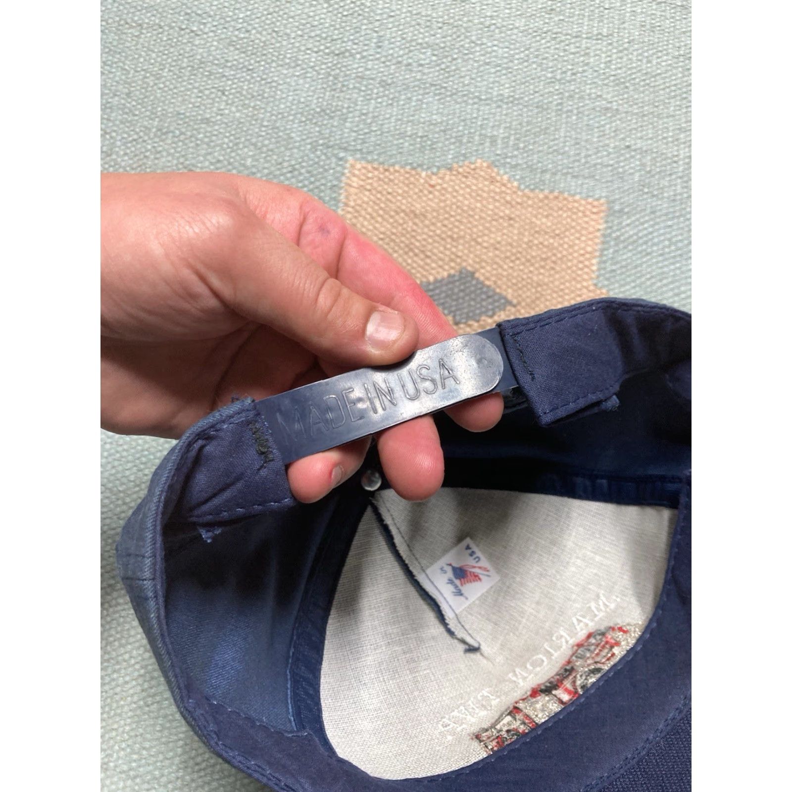 Vintage VINTAGE SnapBack Hat Cap Marion Township Fire Department Michigan Made in USA Adjustable Blue Mens Snapback USA Fire Department Hat Size ONE SIZE - 6 Thumbnail