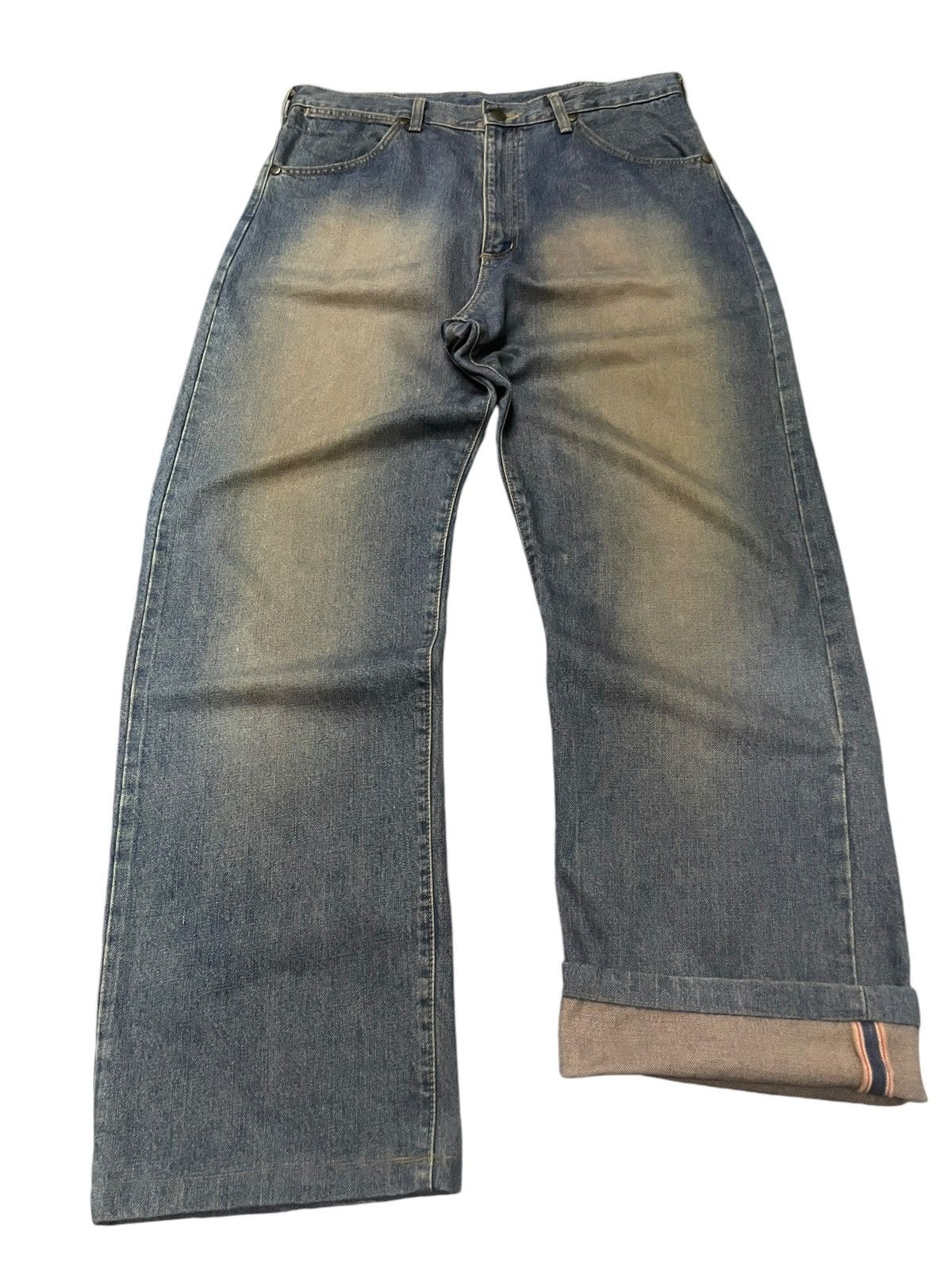 Hysteric Glamour × Japanese Brand × Wrangler Vintage Wrangler Blue Bell Mud Wash Selvedge Loose Jeans Size US 34 / EU 50 - 3 Thumbnail