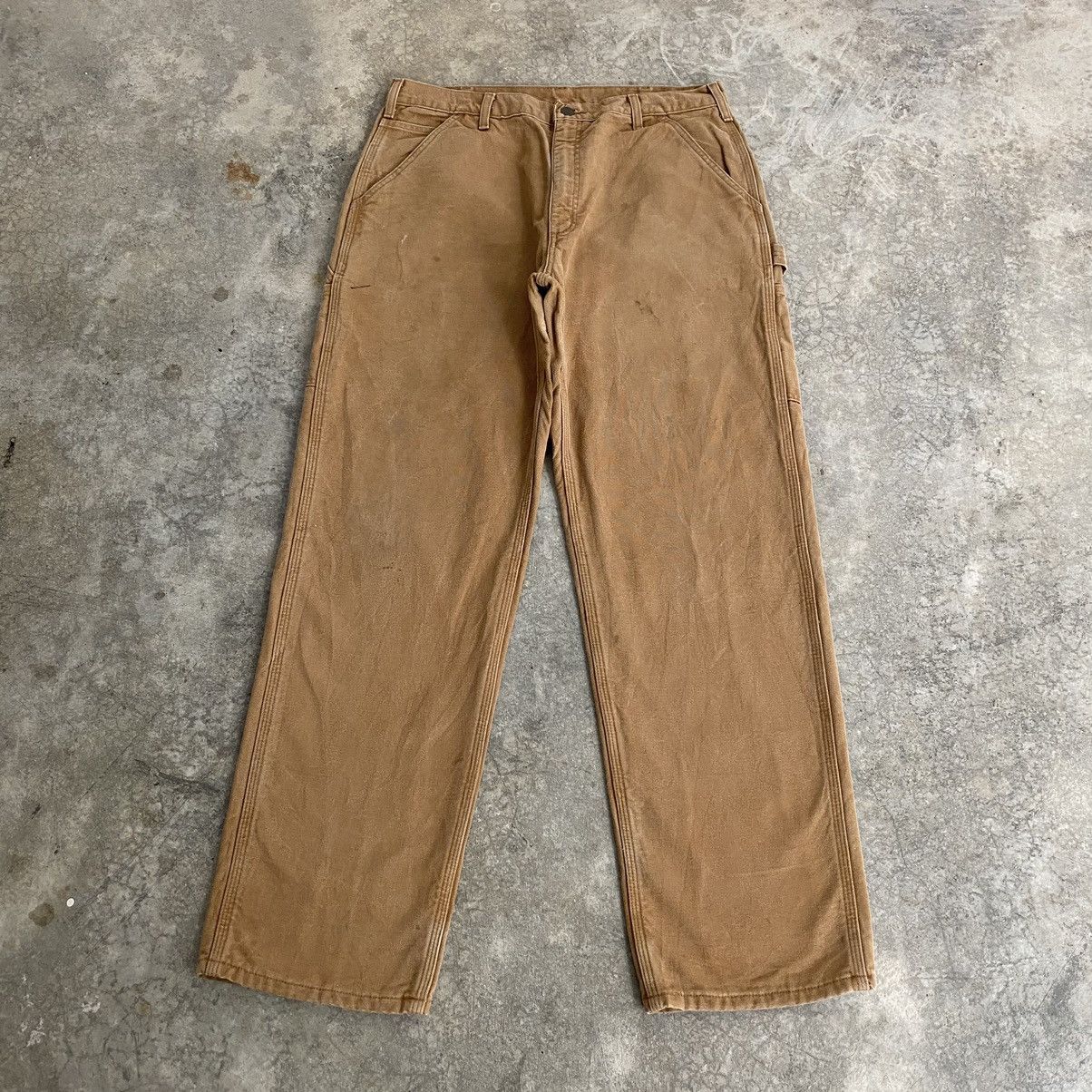 Carhartt Vintage Carhartt Blanket Lined Tan Carpenter Work Pants Size US 35 - 4 Thumbnail