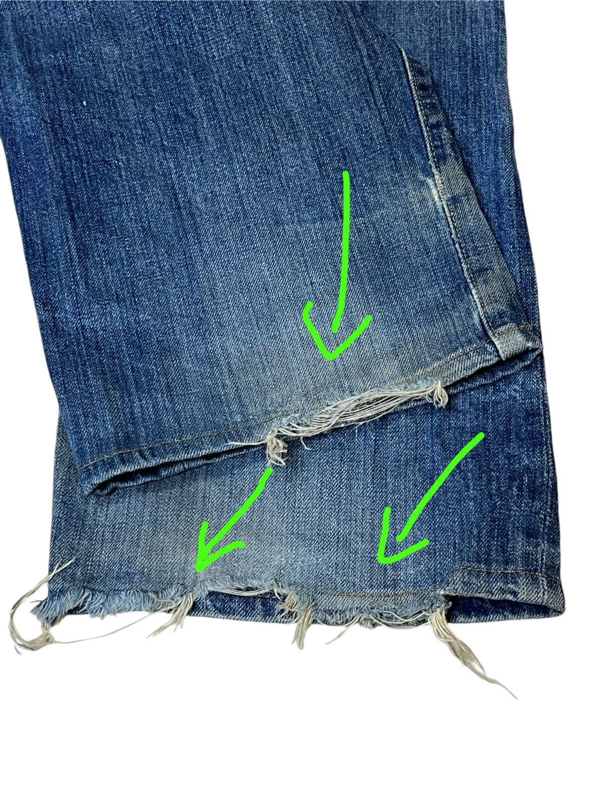 Edwin VINTAGE EDWIN 505SX-R DISTRESSED REDLINE SELVEDGE JEANS Size US 33 - 22 Thumbnail