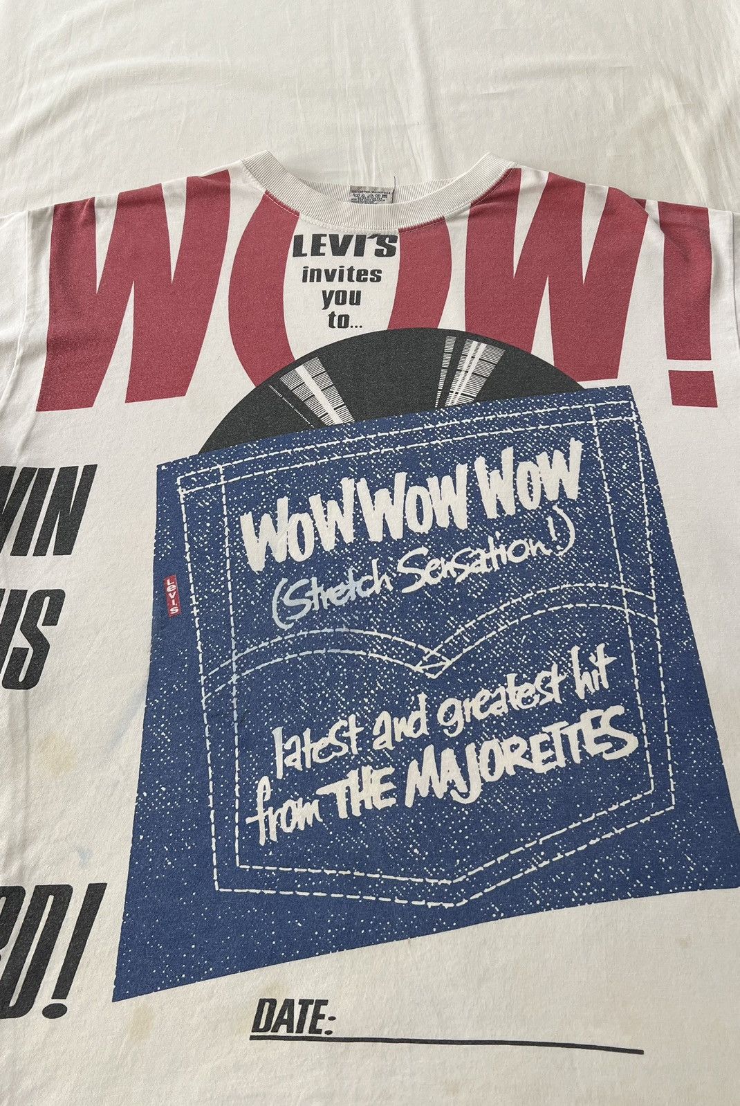 Levi's Vintage 90s Levis Stretch Sensation AOP Promo White T-shirt Size US L / EU 52-54 / 3 - 4 Thumbnail