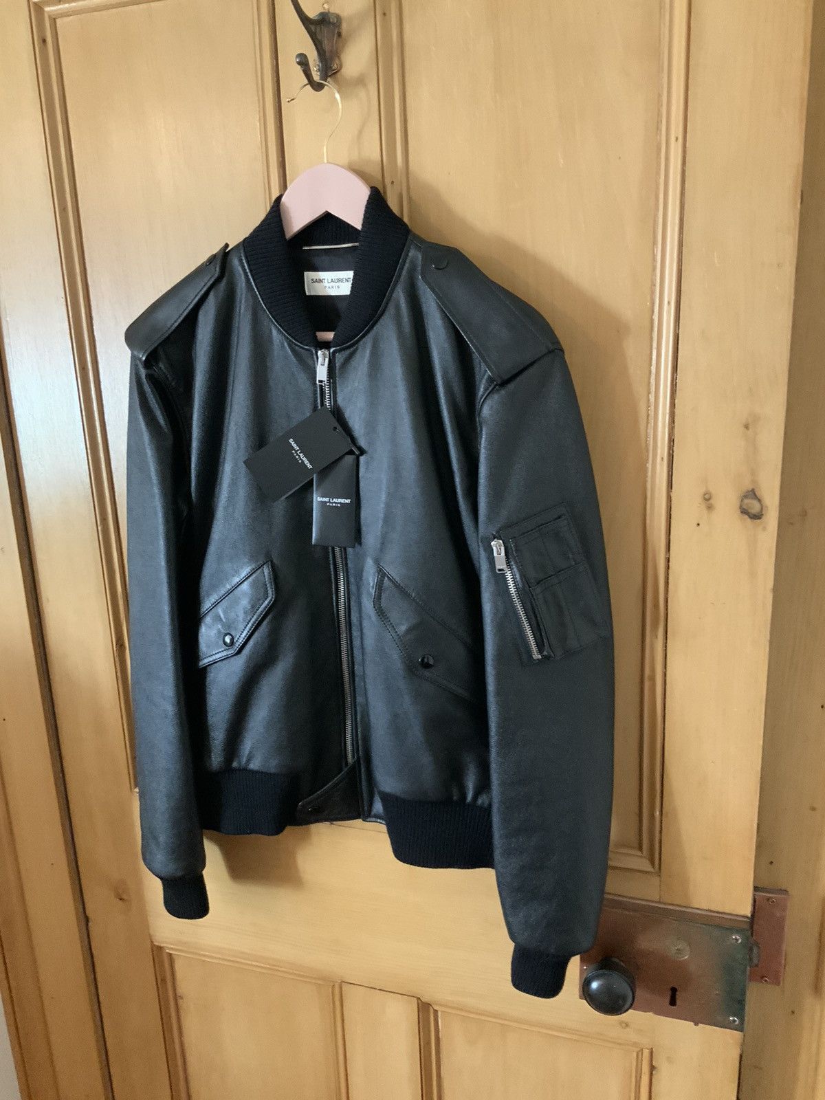 Saint Laurent Paris Saint Laurent Leather Bomber Jacket Size US L / EU 52-54 / 3 - 3 Thumbnail