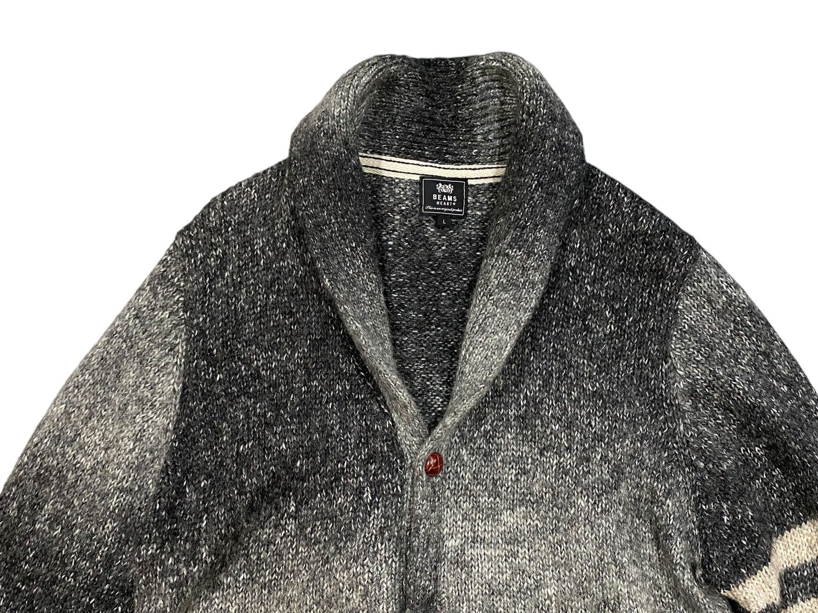 Beams Plus Beams Japan Ombre Gradient Shawl Collar Cardigan Stripe Knit Size US L / EU 52-54 / 3 - 4 Thumbnail