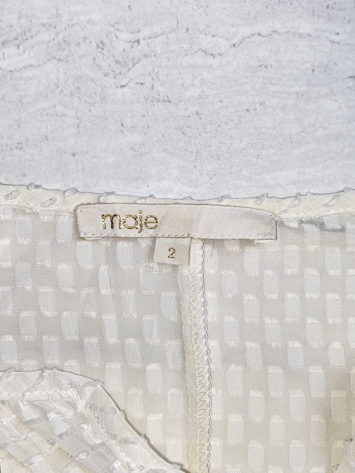 Maje MAJE White Motive Dress Size M / US 6-8 / IT 42-44 - 6 Thumbnail