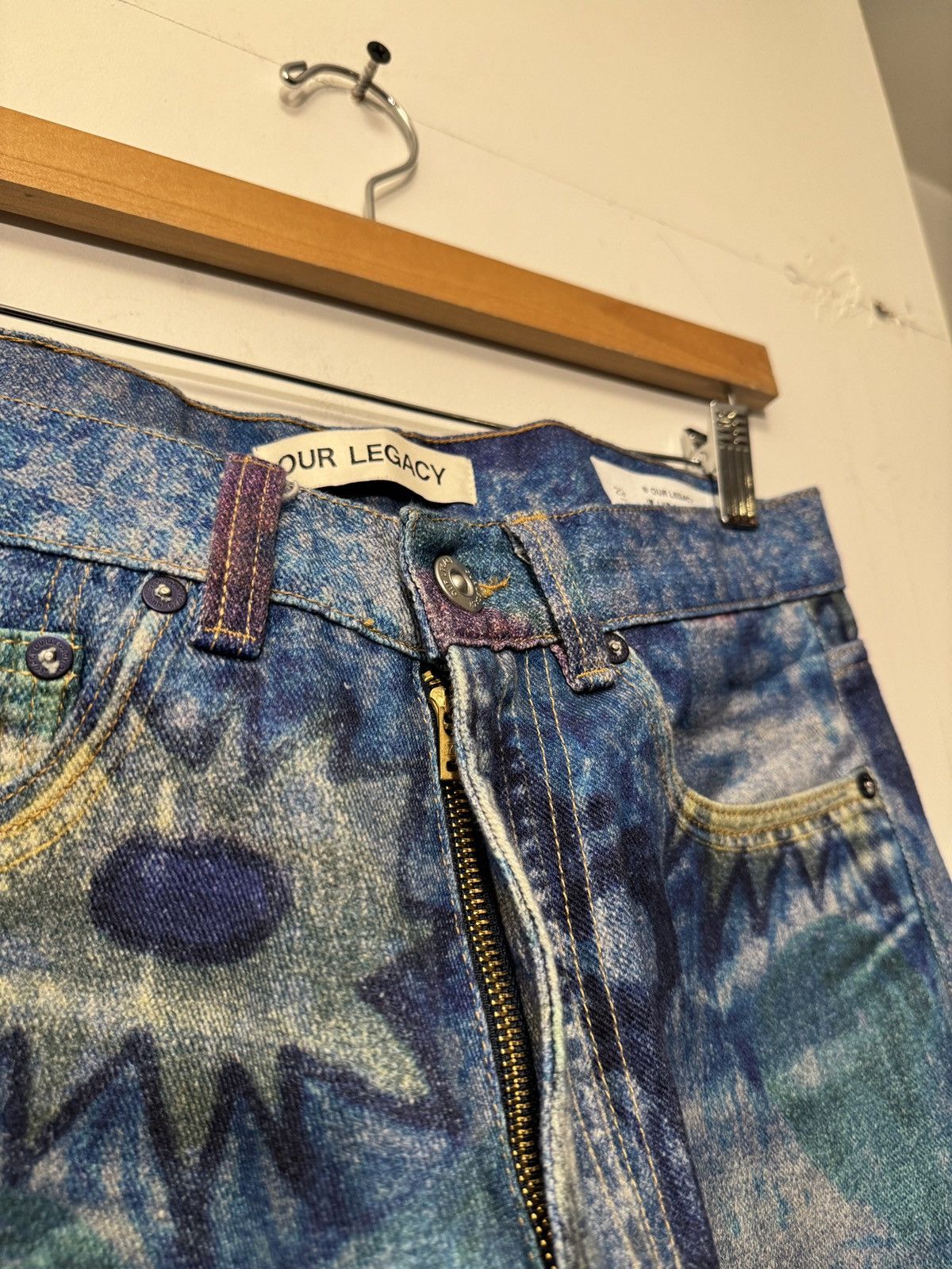Our Legacy OUR LEGACY THIRD CUT DIGITAL CHALK FLOWER PRINT JEANS 29 Size US 31 - 15 Thumbnail