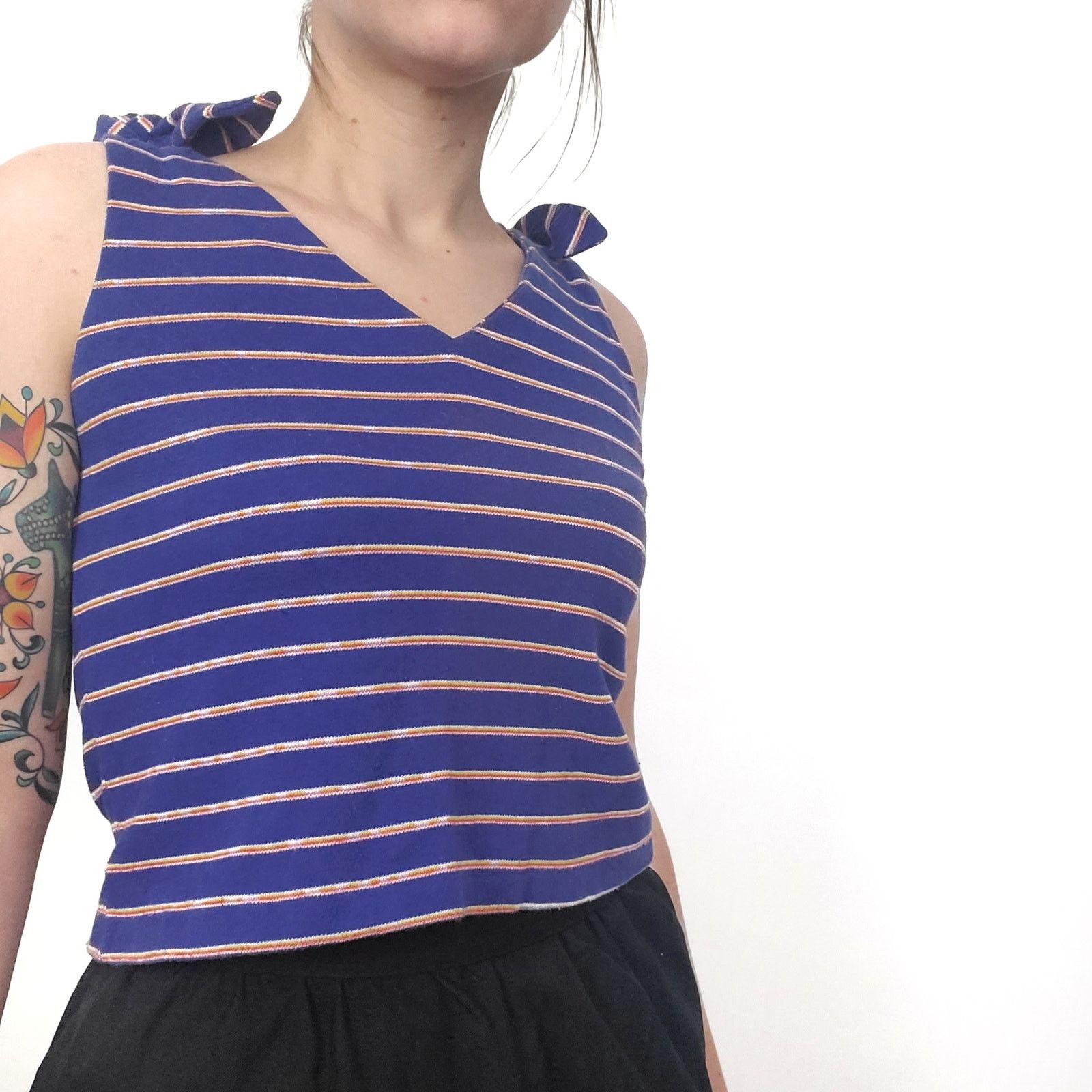 Other Vintage Chaus Striped Tank Top M 100% Cotton 70s 80s Size M / US 6-8 / IT 42-44 - 1 Thumbnail