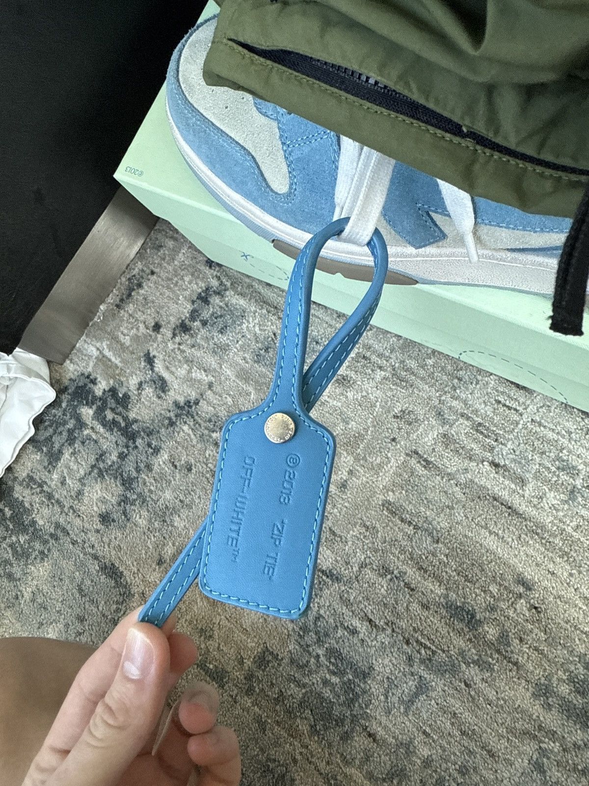Off-White Off-White Out Of Office Suede Blue Sneakers Size US 10 / EU 43 - 8 Thumbnail