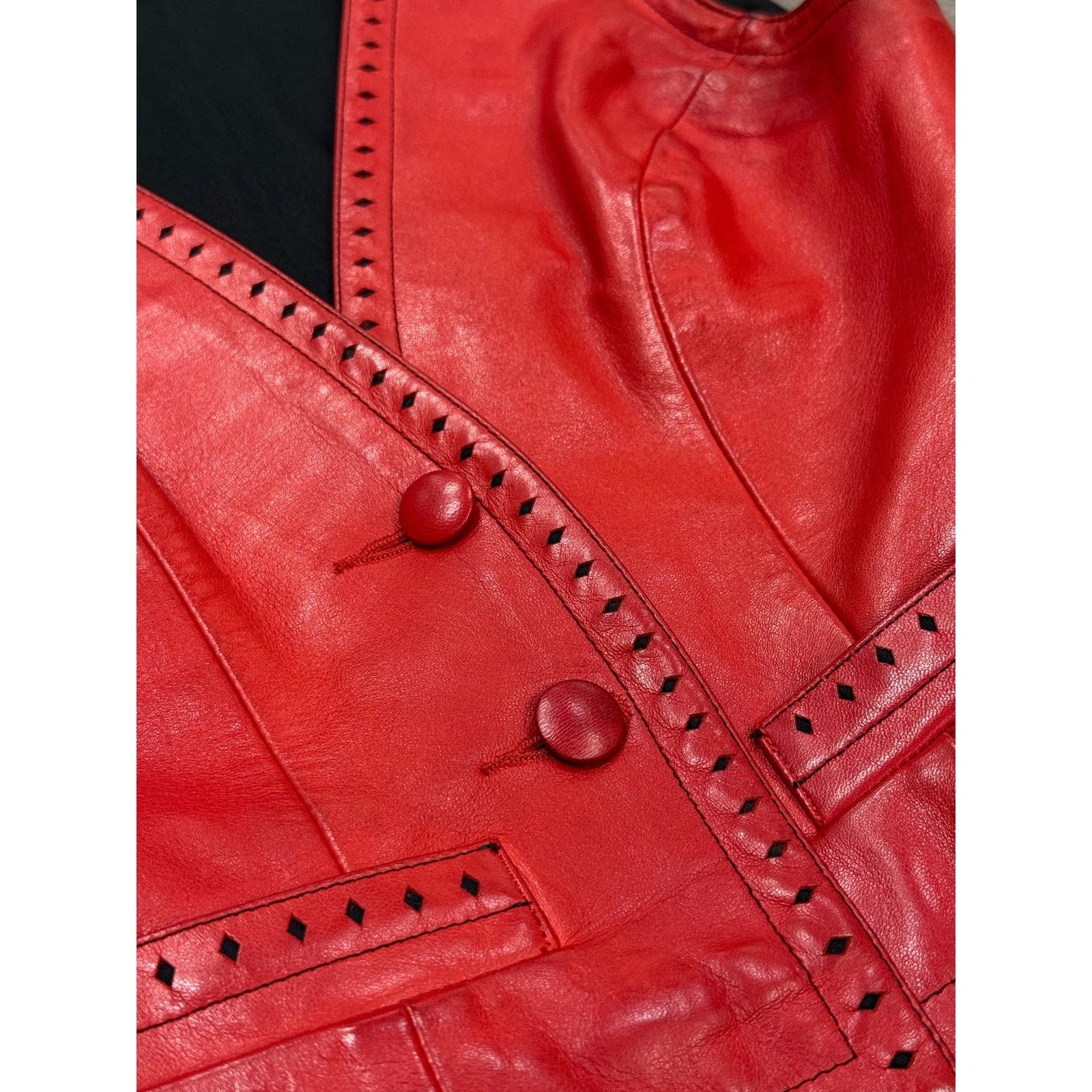 plein sud 2000s Plein Sud red leather vest Size US L / EU 52-54 / 3 - 4 Thumbnail