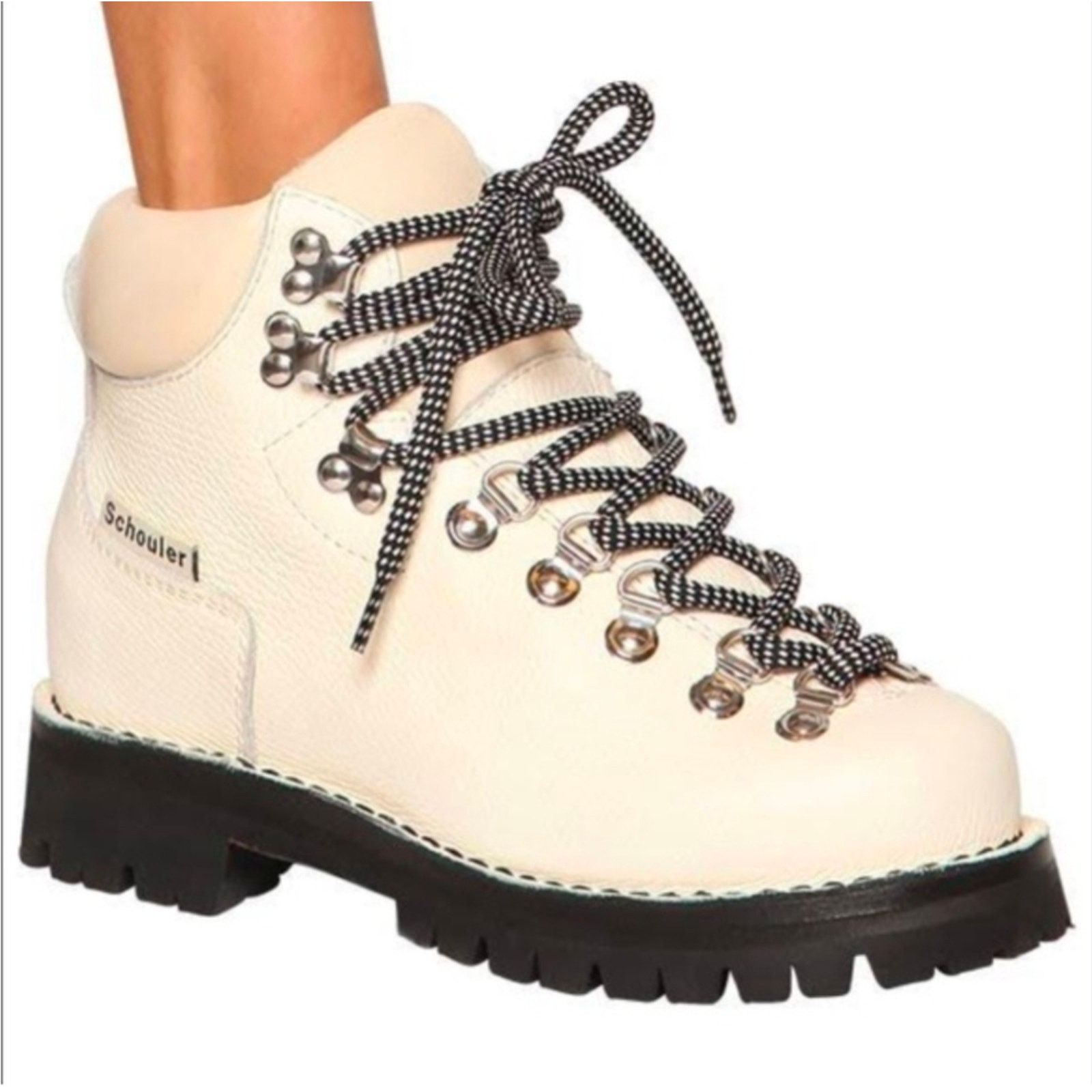 Proenza Schouler Proenza Schouler White Leather Vibram Sole Ankle Hiking Boot Size US 7 / IT 37 - 2 Thumbnail