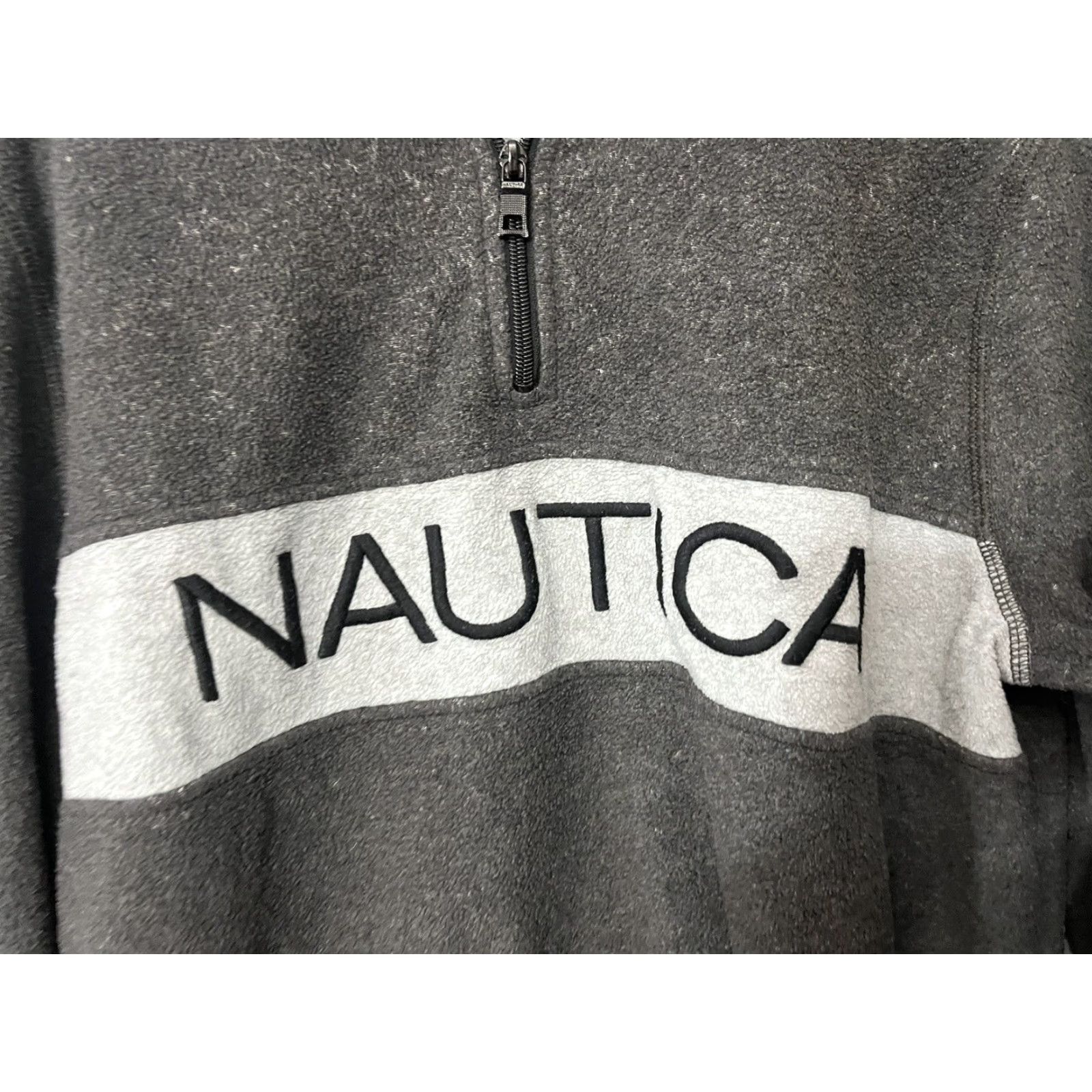 Nautica Nautica Sweater Shirt Men M Medium Gray 1/4 Zip Logo Pullover Mock Neck Knit Jumper Classic 90s/Adult Mens Size US M / EU 48-50 / 2 - 2 Thumbnail