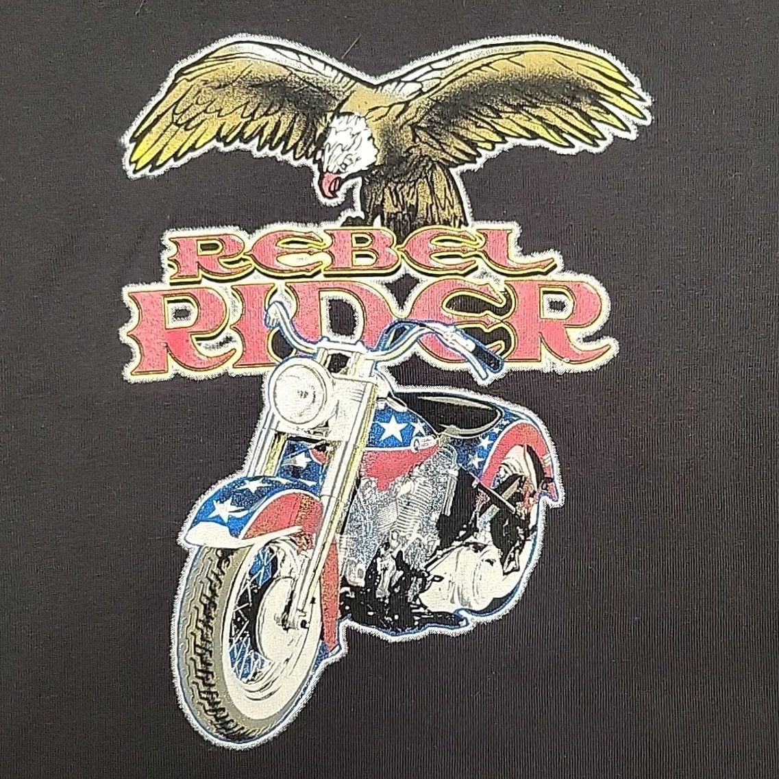 Vintage No Boundaries Women XL Black Ringer Shirt Rebel Rider Eagle Motorcycle Y2K Size XL / US 12-14 / IT 48-50 - 2 Thumbnail