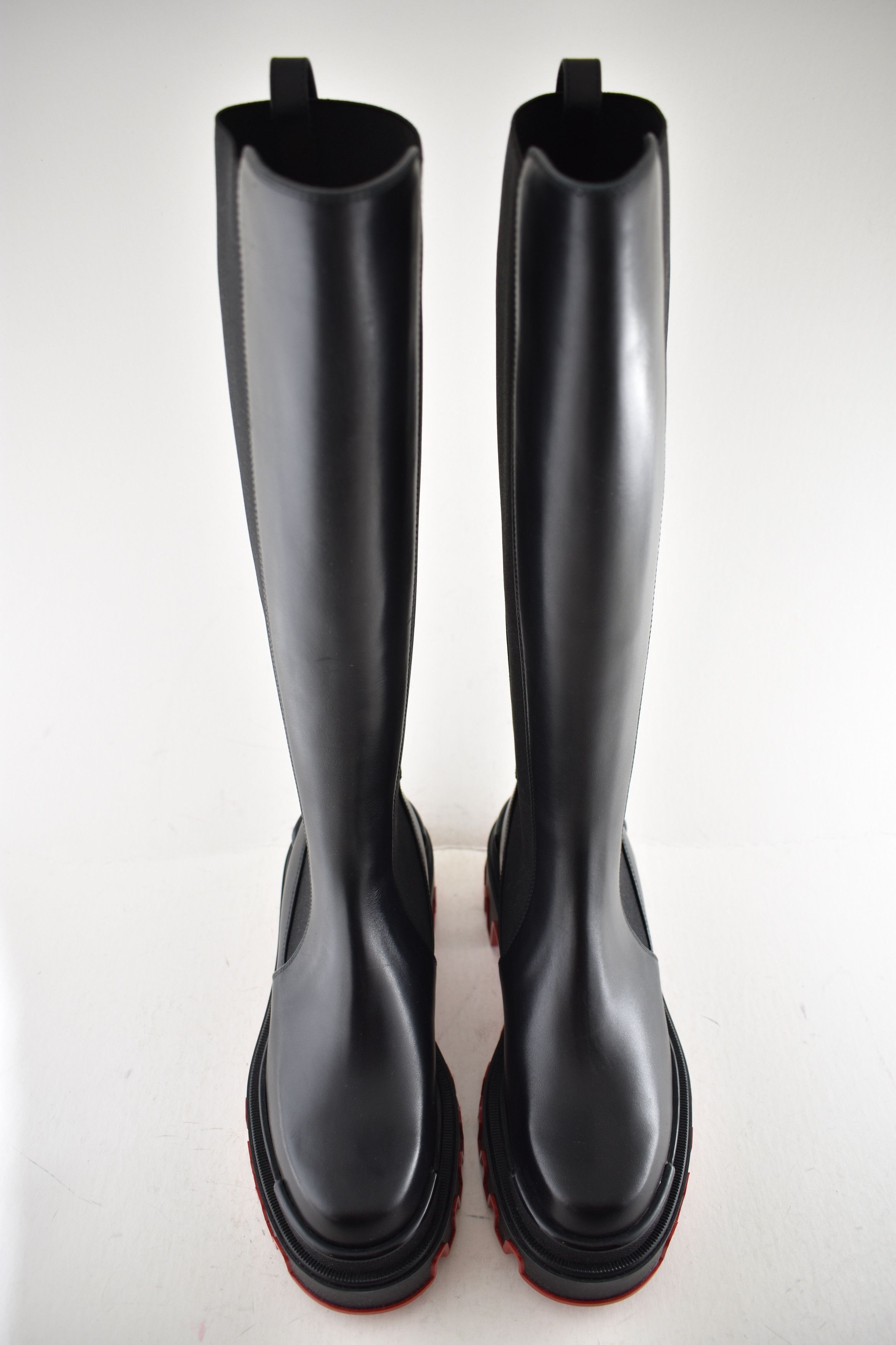 Christian Louboutin Marchacroche Dune Botta Black Leather Knee High Boot 40 Size US 10 / IT 40 - 8 Thumbnail
