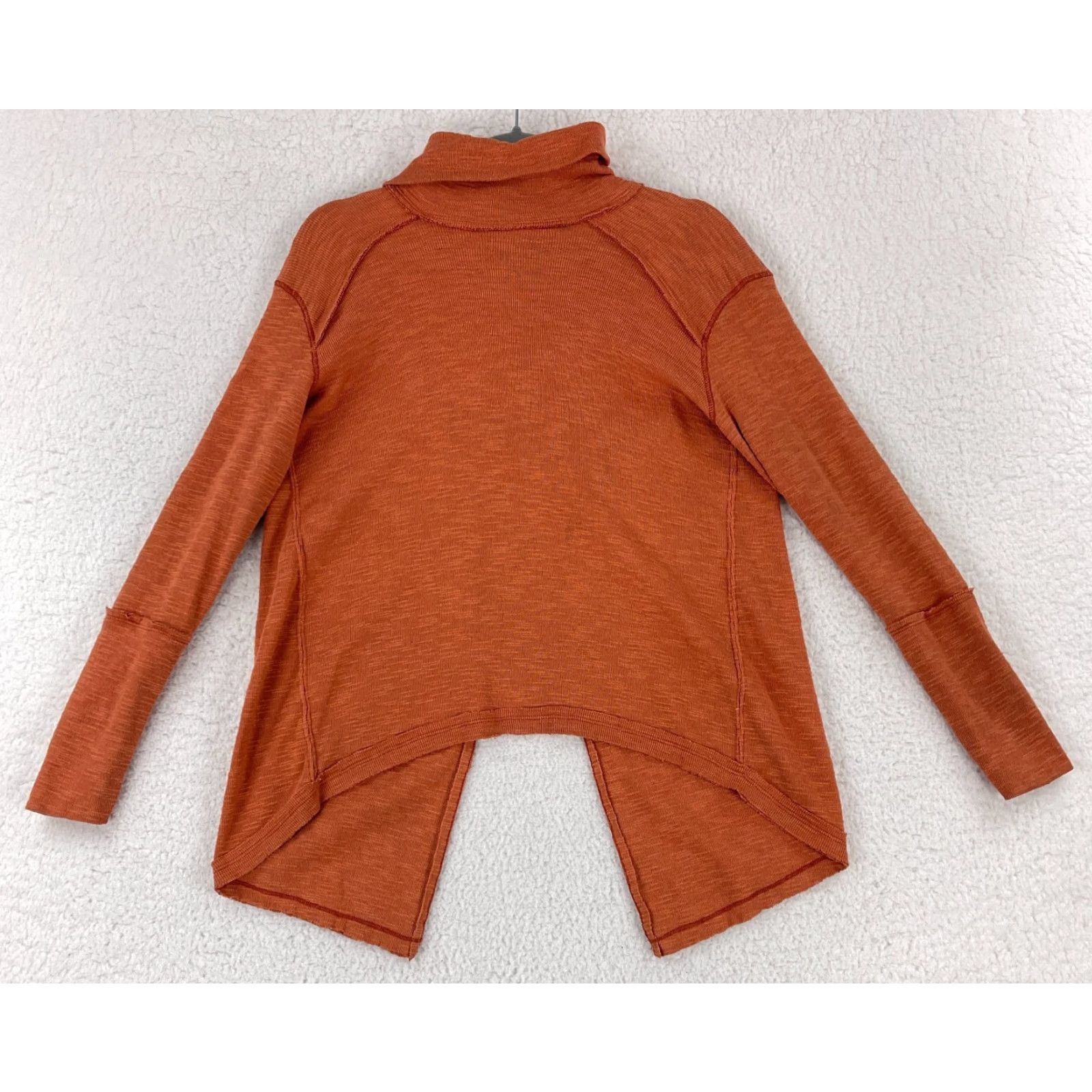 Vintage We the Free Orange Split Back Turtleneck Shirt Womens Small Oversized Cap Size S / US 4 / IT 40 - 2 Thumbnail