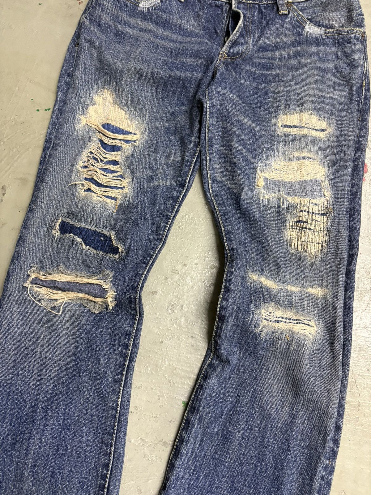 Johnbull JOHNBULL COMPANY Multi Pocket Wash Unique Two Tone Jeans Size US 32 / EU 48 - 2 Thumbnail