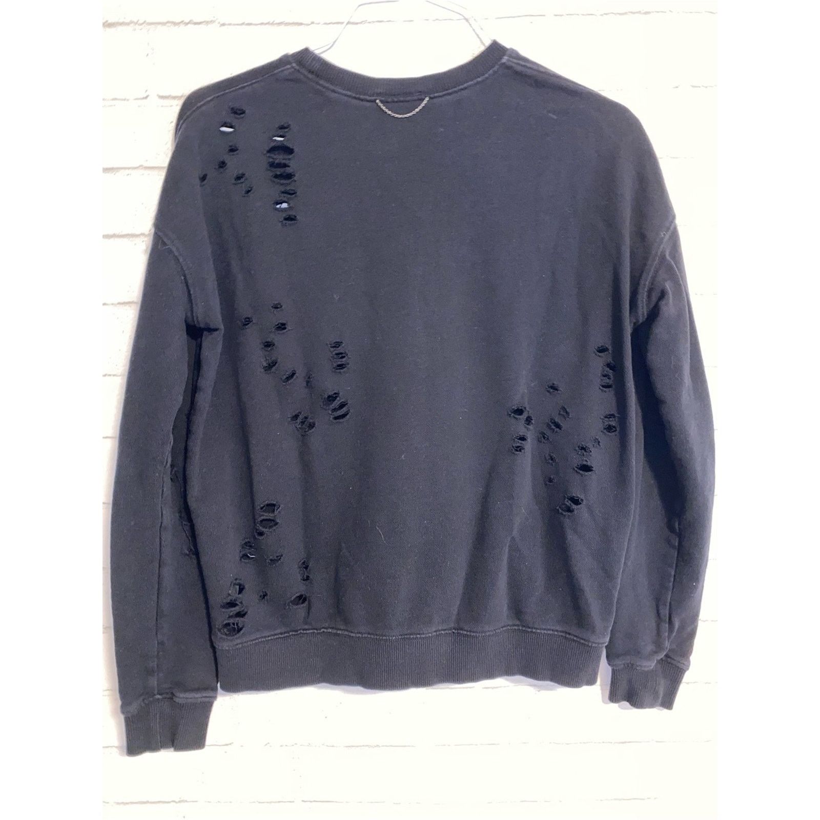 The Kooples The Kooples Sport Black Distressed Sweatshirt 2= Medium EUC Size M / US 6-8 / IT 42-44 - 10 Thumbnail