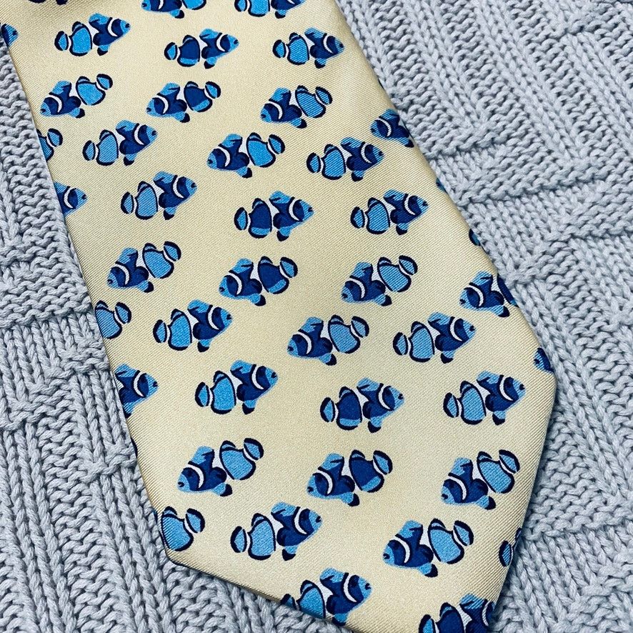 Tommy Hilfiger Tommy Hilfiger blue fish silk tie Size ONE SIZE - 2 Thumbnail