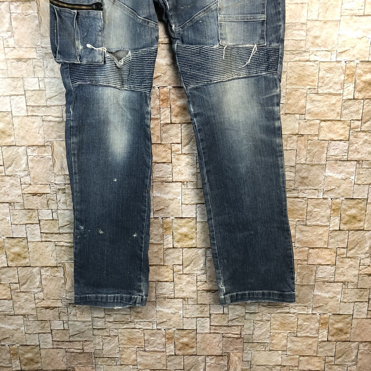 Japanese Brand Tora ripped Denim utility tactical distressed Pants #A959 Size US 33 - 7 Thumbnail