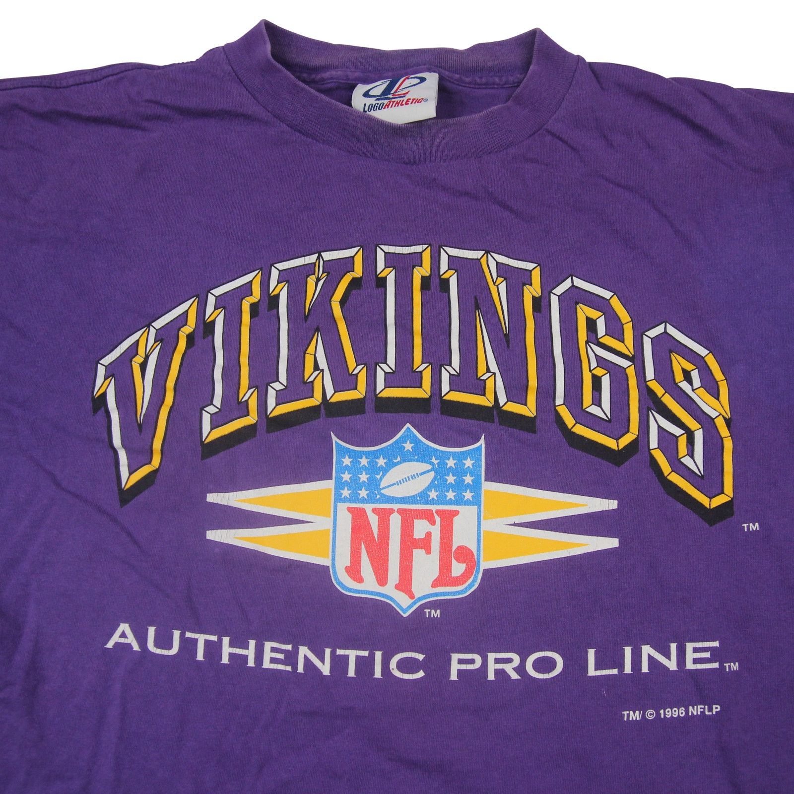 Logo Athletic × NFL × Vintage Vintage 1996 Logo Athletics Minnesota Vikings Graphic T Shir Size US L / EU 52-54 / 3 - 5 Thumbnail
