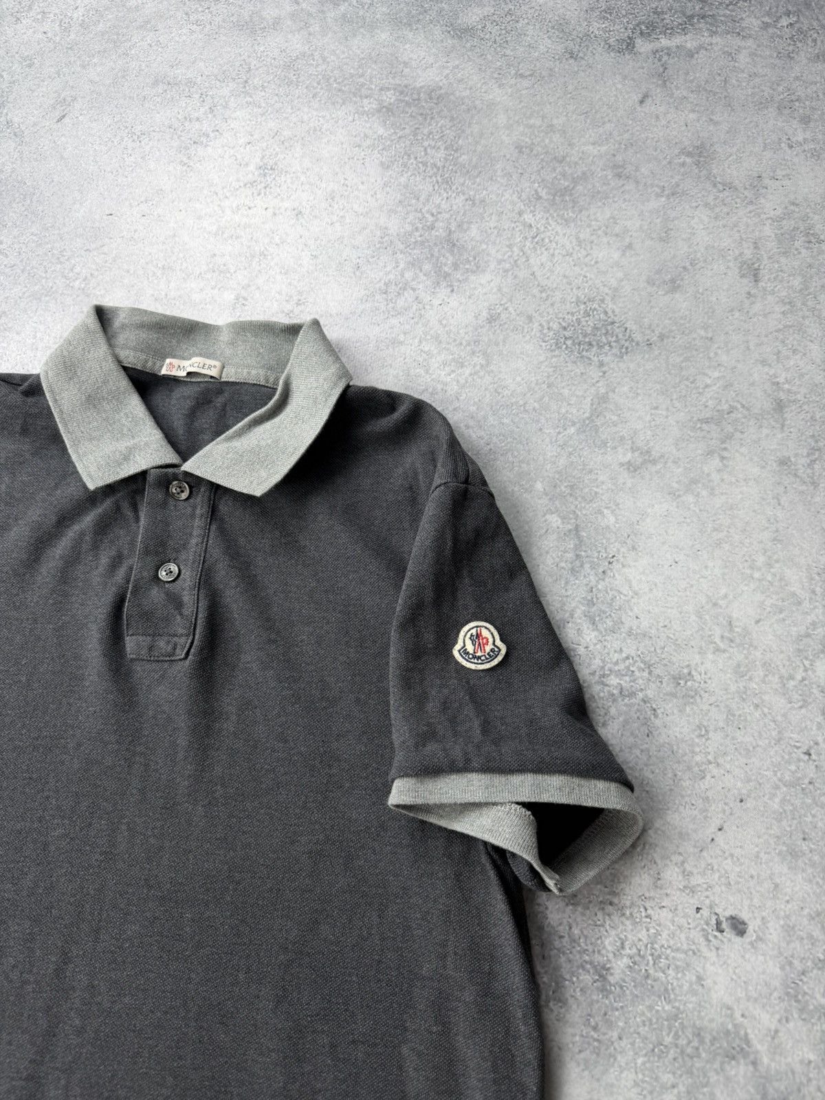 Moncler Moncler grey charcoal polo shirt Size US M / EU 48-50 / 2 - 2 Thumbnail