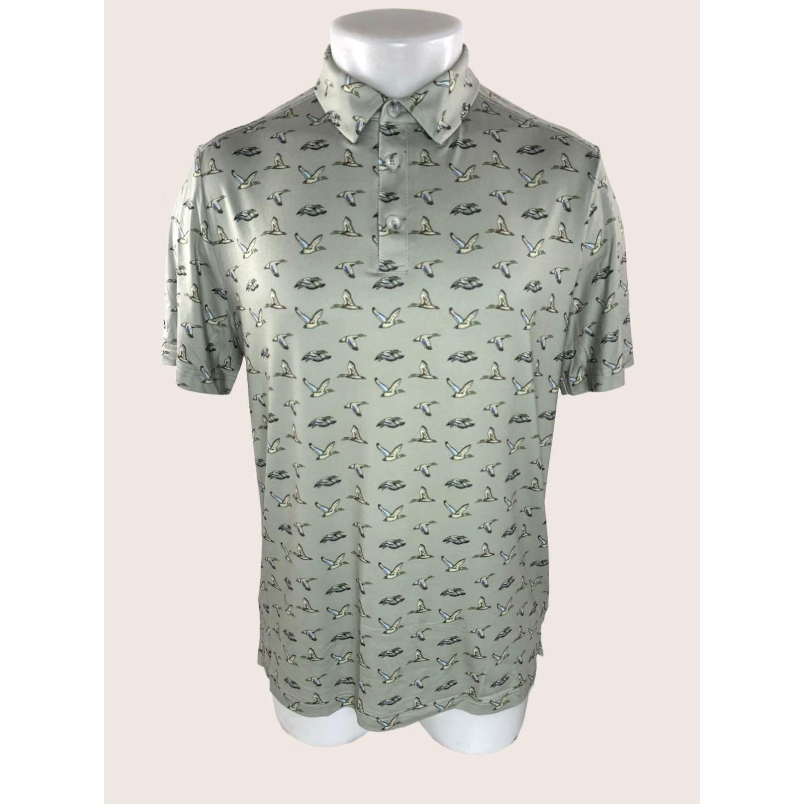 Vintage BURLEBO Polo Shirt Mens M New with Tag Duck Hunting Print Green Short Sleeve Shirt Size US M / EU 48-50 / 2 - 1 Thumbnail