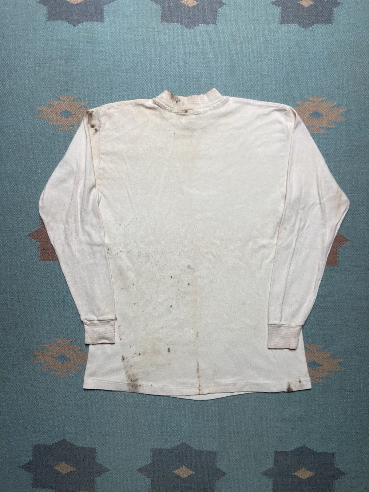 Vintage 1950s t shirt blank white soft cotton stained grunge large Size US L / EU 52-54 / 3 - 2 Thumbnail