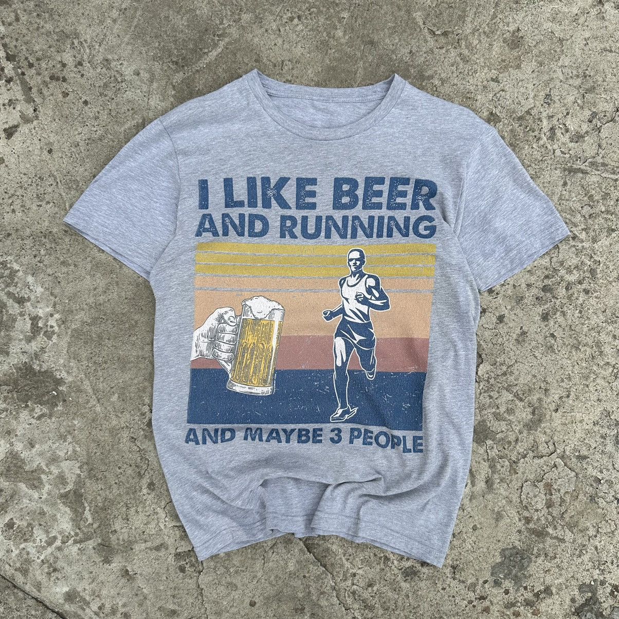 Vintage Vintage Japanese Style T-shirts I like Beer and Run Y2K Size US S / EU 44-46 / 1 - 1 Thumbnail