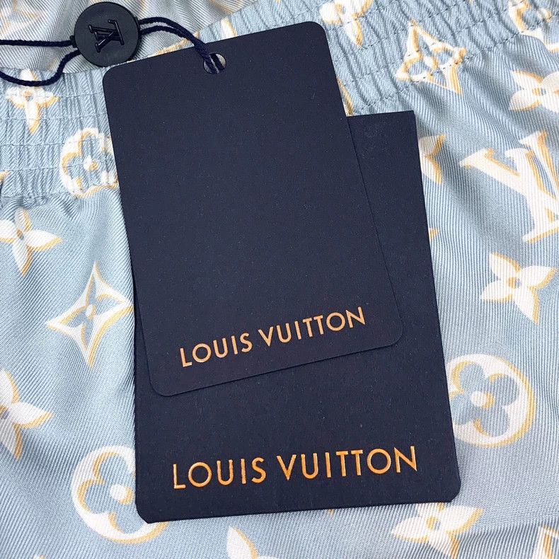 Louis Vuitton Louis Vuitton Blue striped logo printed mulberry silk casu Size 37" - 8 Thumbnail
