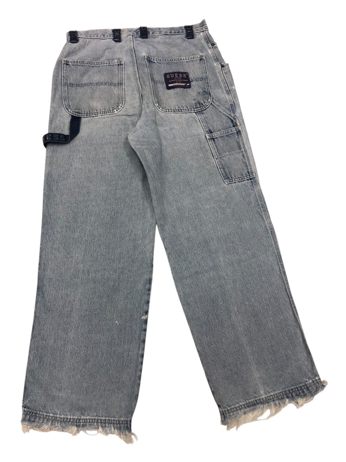 A$AP Rocky × Guess 🔥OG GUESS BLUE WASH USA BAGGY JEANS THRASHED DISTRESS DENIM Size US 32 / EU 48 - 3 Thumbnail