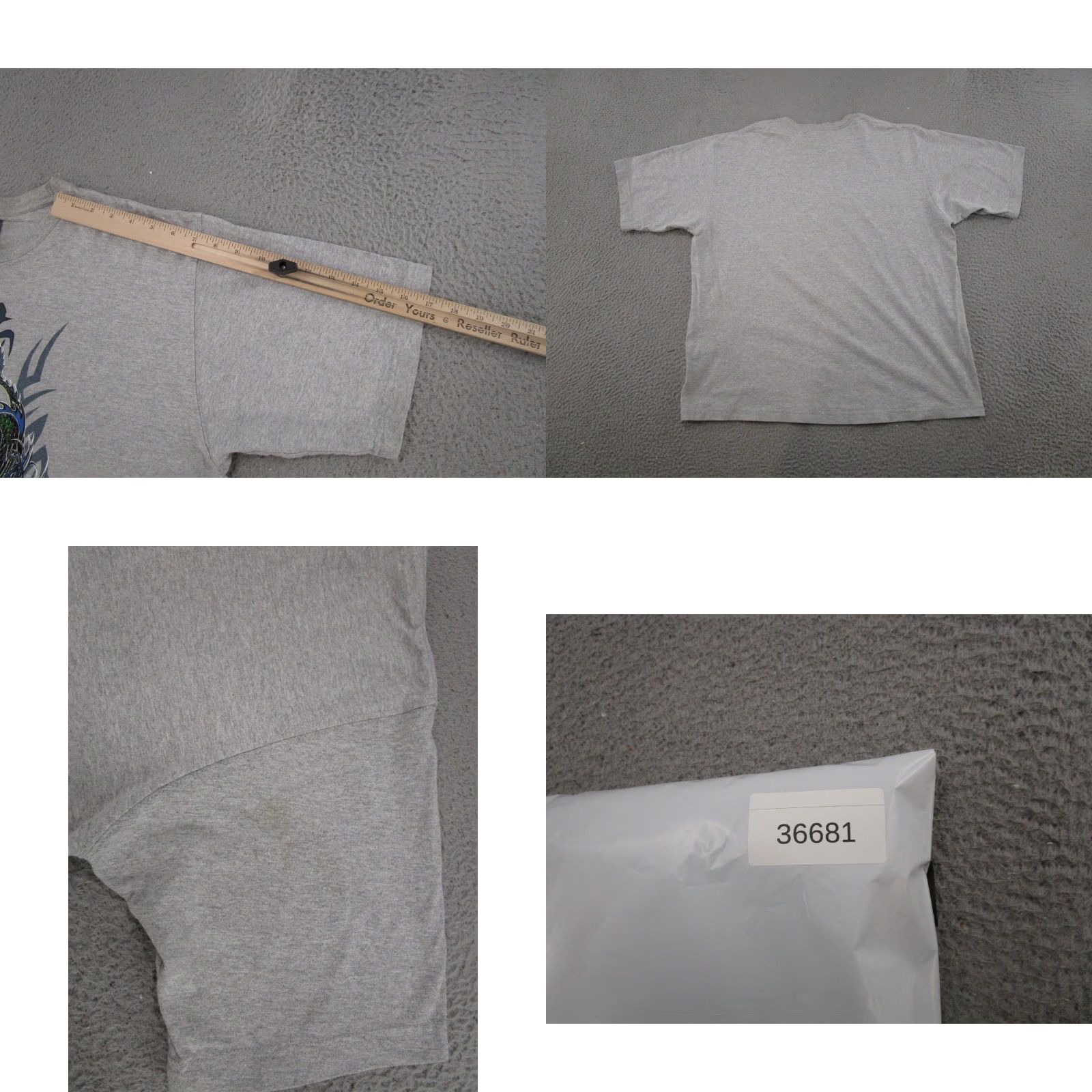 Vintage VINTAGE Phys.Sci. Mens Shirt Gray Graphic Raised Chinese Dragon Crew Neck Short Sleeve L Skater Grunge 2000s Size US L / EU 52-54 / 3 - 8 Thumbnail