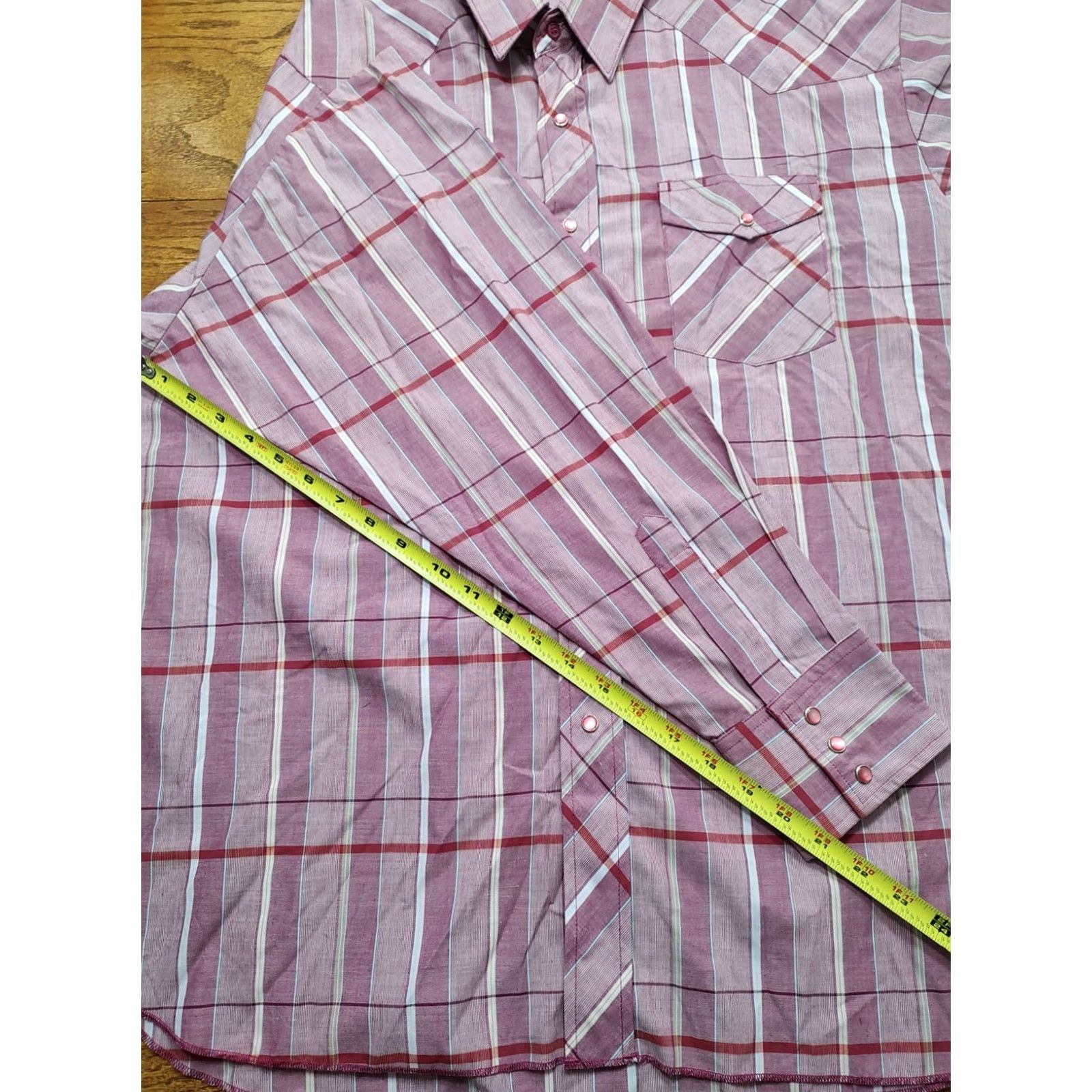 Wrangler VINTAGE Wrangler Shirt Men 2XL Red Plaid Long Sleeve Button-Up Western Cowboy Pearl Snap Size US XXL / EU 58 / 5 - 6 Thumbnail