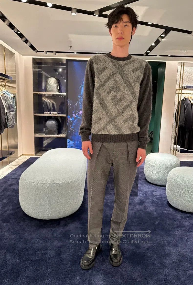 Fendi Fendi Men's Sweater, Smoke Gray, Made of a Blend of Malach Size US M / EU 48-50 / 2 - 5 Thumbnail