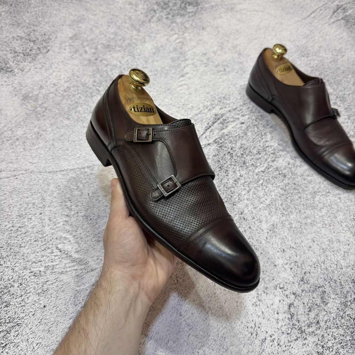 Hugo Boss Hugo Boss Dark Brown Welted Double Monk Shoes US9 UK8 EU42 Size US 9 / EU 42 - 3 Thumbnail