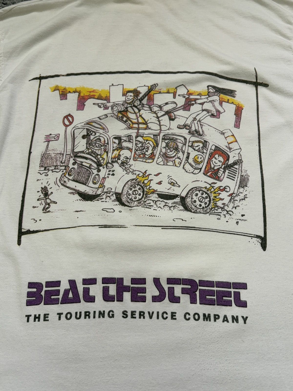 Vintage Vtg Beat The Street Touring Service T-Shirt Single Stitch Size US XL / EU 56 / 4 - 3 Thumbnail