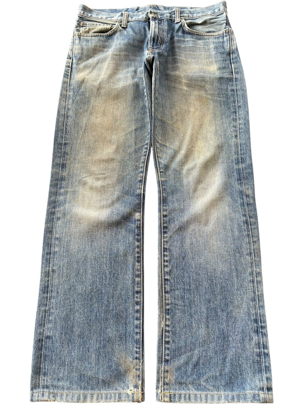 Uniqlo Vintage Japanese Uniqlo Mud Wash Distress Loose Jeans Size US 34 / EU 50 - 1 Thumbnail