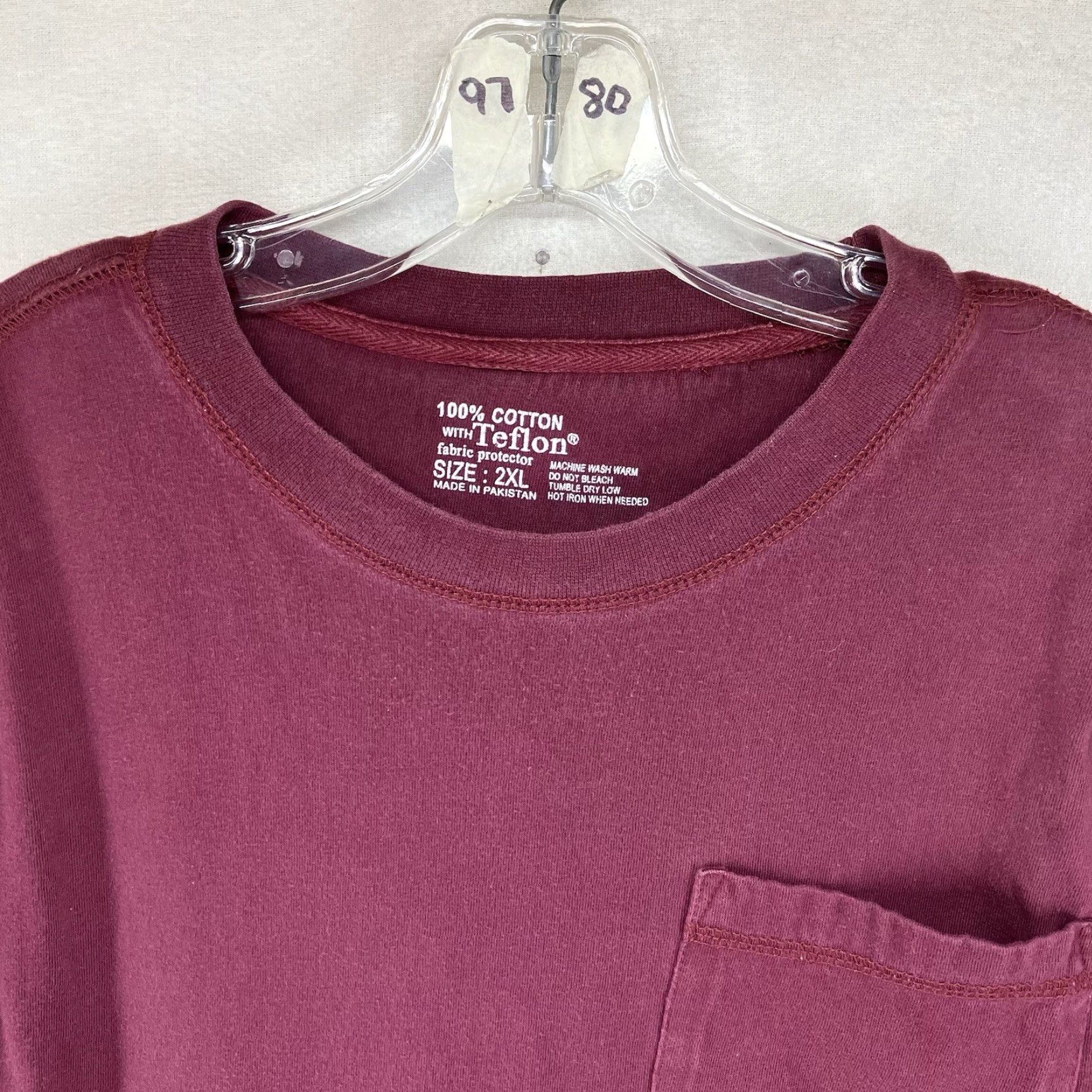 Vintage VINTAGE Gravel Gear Men’s T-Shirt Long Sleeve Merlot 2XL Red Cotton Knit Crew Neck Fisherman Pockets Heavyweight Outdoor Work Wear Mens Size US XXL / EU 58 / 5 - 5 Thumbnail
