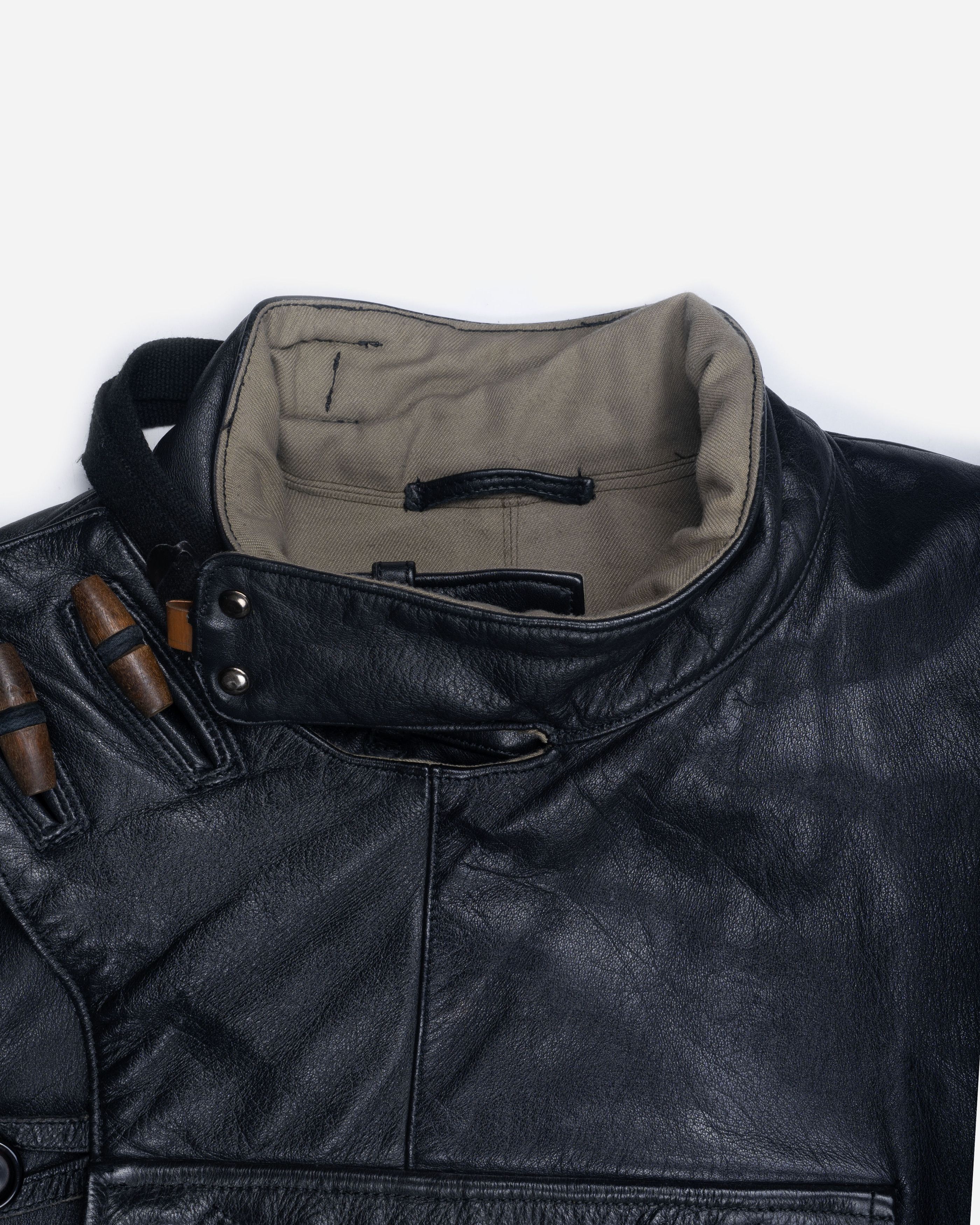 Vintage Swedish Army Leather Pocket Motorcycle Jacket Size US M / EU 48-50 / 2 - 9 Thumbnail