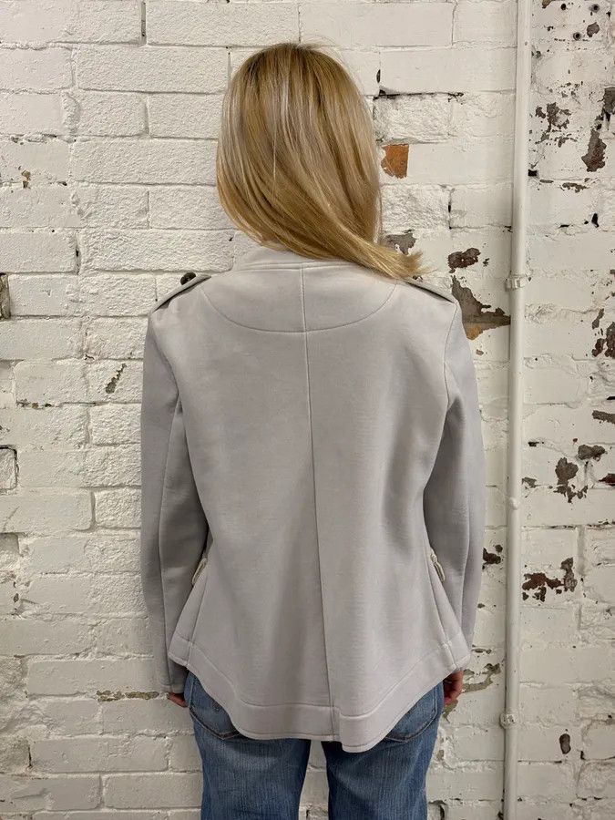 Roberto Cavalli 2000s Roberto Cavalli Grey Officer Double-Breasted Blazer Jacket Size M / US 6-8 / IT 42-44 - 3 Thumbnail