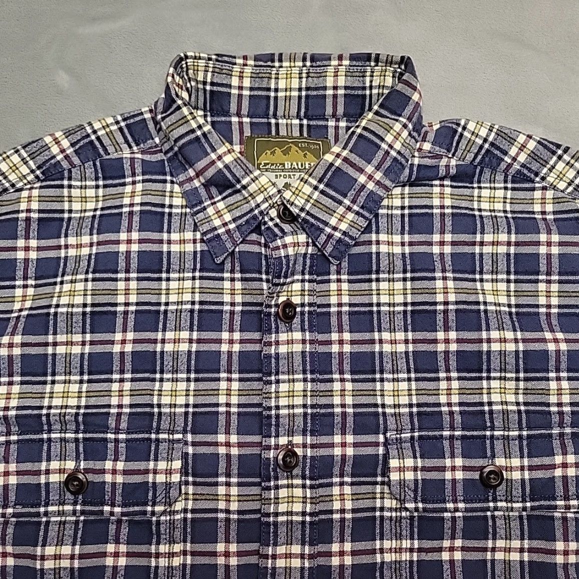 Eddie Bauer Eddie Bauer Flannel Shirt Mens L Blue Plaid 100% Cotton Outdoors Shirt/Flannel Casual Button-Down Pockets Size US L / EU 52-54 / 3 - 2 Thumbnail