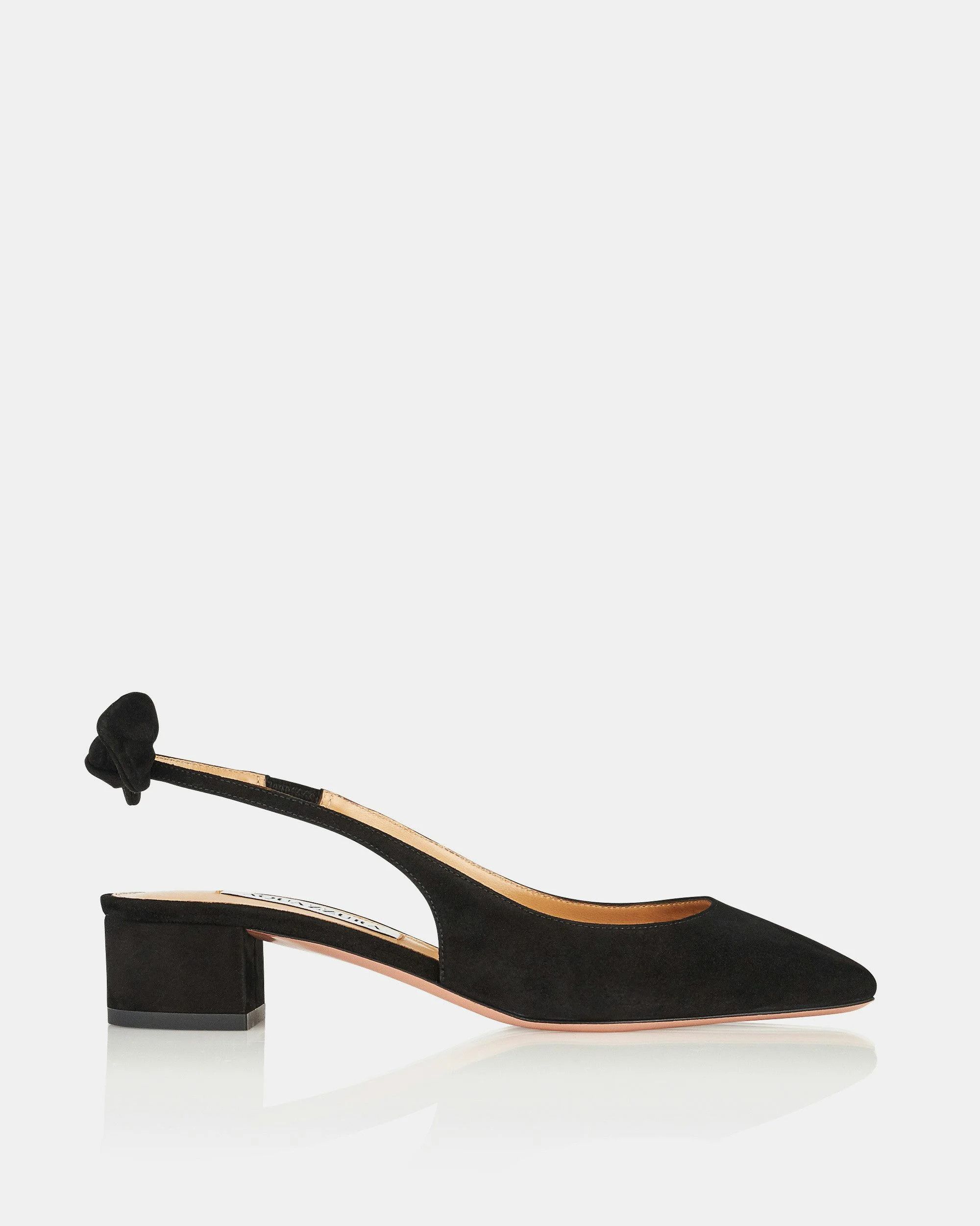 Aquazzura os11x1225 Very Bow Tie Slingback in Black Size US 9 / IT 39 - 1 Thumbnail