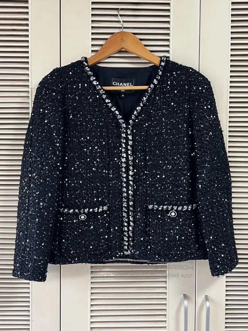 Chanel Chanel Black squinted jacket Size XXS / US 00 / IT 34 - 1 Thumbnail